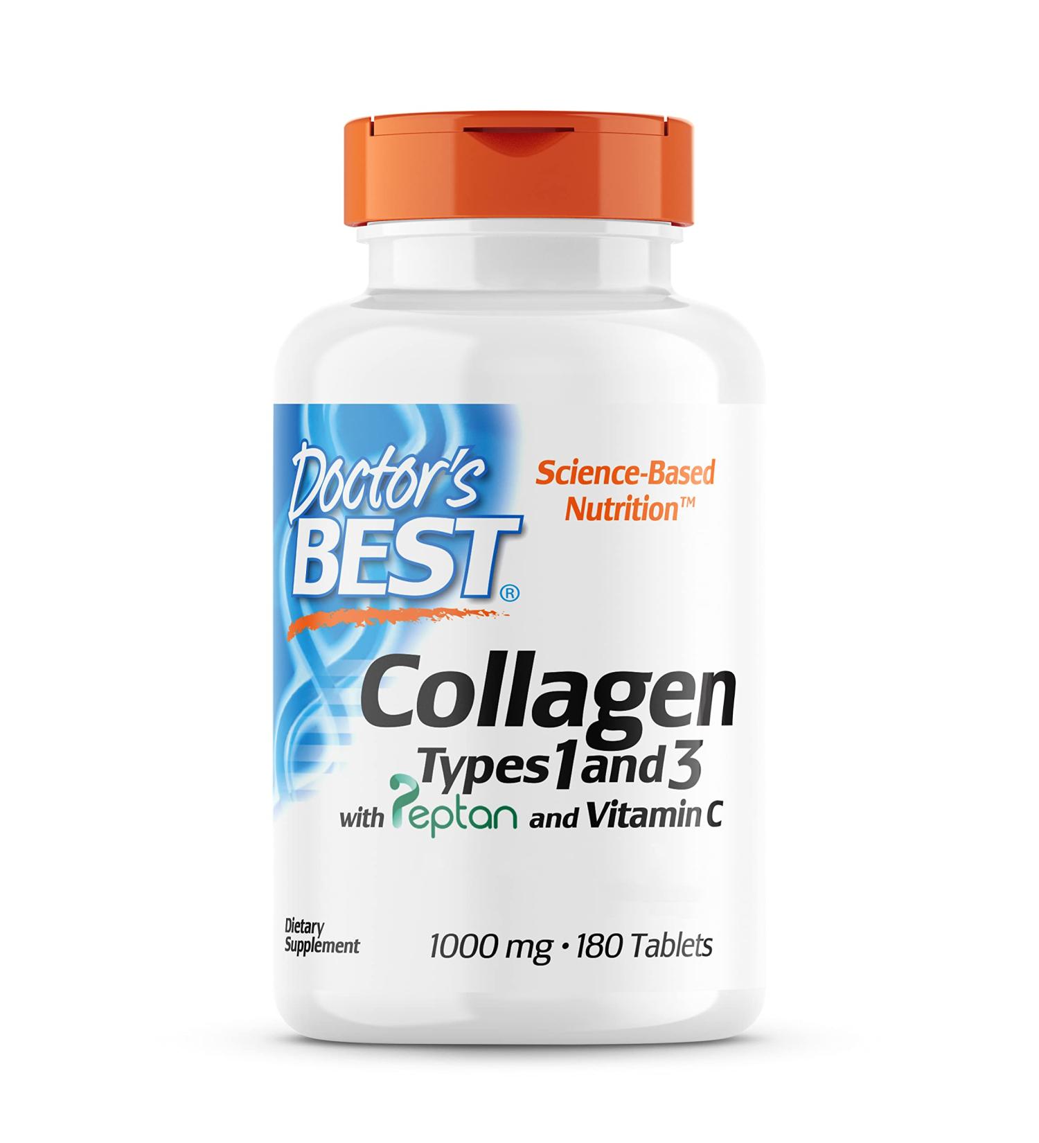Doctor's Best Collagen Types 1 & 3 Peptane & Vitamin C 1 000mg 180 Tablets Lab Tested Gluten Free Soy Free Non-GMO - Buy Online on GoSupps.com