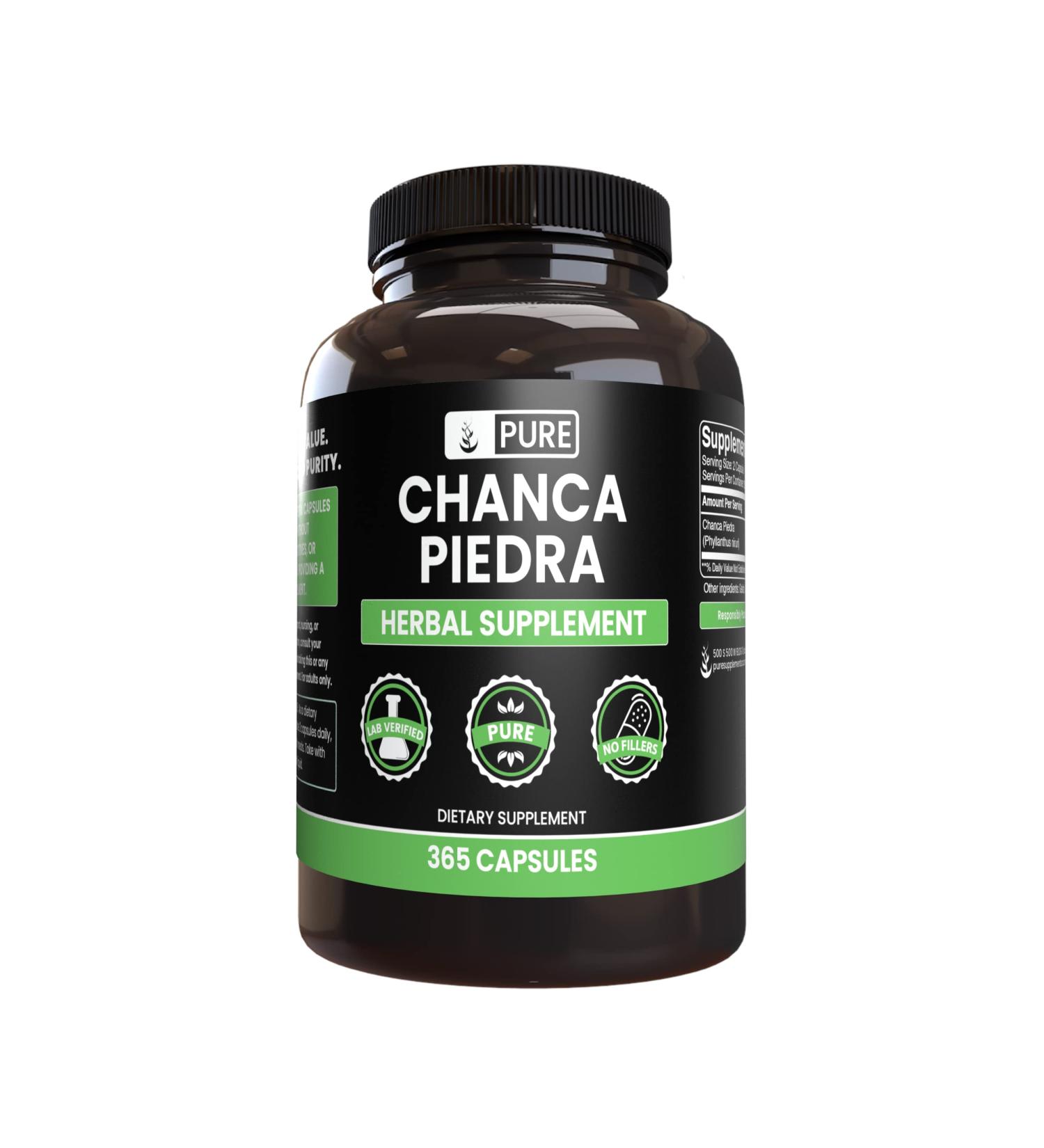 Chanca Piedra 365 Capsules - Pure Original Ingredients, Lab Verified, No Fillers - 365 Count - Buy Online on GoSupps.com