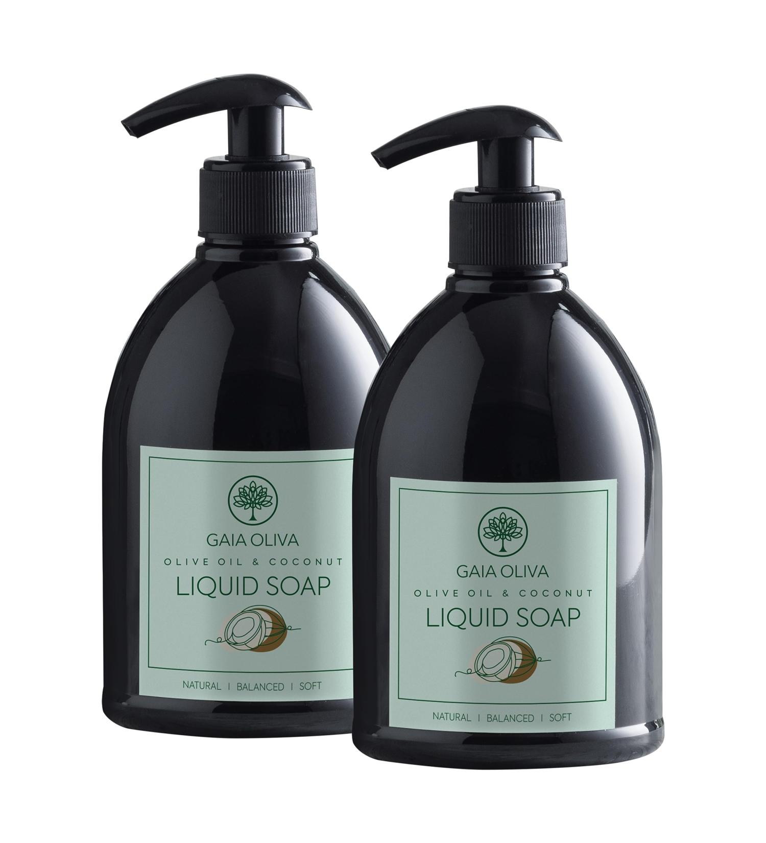 GAIA Oliva Olive Oil Hand Soap Liquid Luxury Moisturizing Liquid Hand Soap for Bathroom & Kitchen Natural Ingredietns for Dry Cracked Hands with Coconut Scent 16.9 FL OZ Bottle (Pack of 2) Coconut 16.9 Fl Oz (Pack of 2) - Buy Online on GoSupps.com