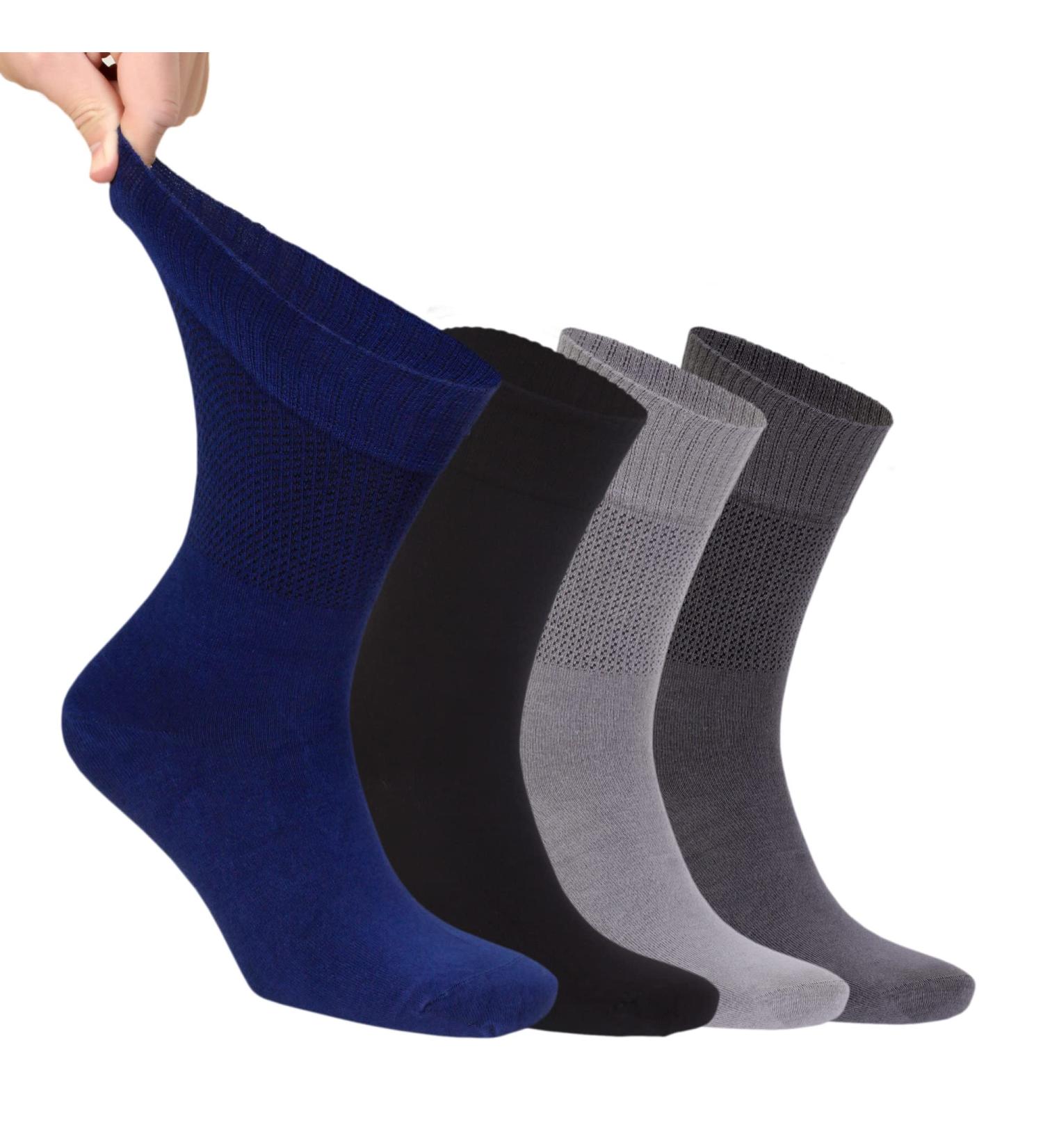 NoblesBox Diabetic Socks | Soft Bamboo for Men & Women | High Circulation, Diabetes, Varicose, Maternity, Neuropathy | 4 Pairs - Buy Online on GoSupps.com