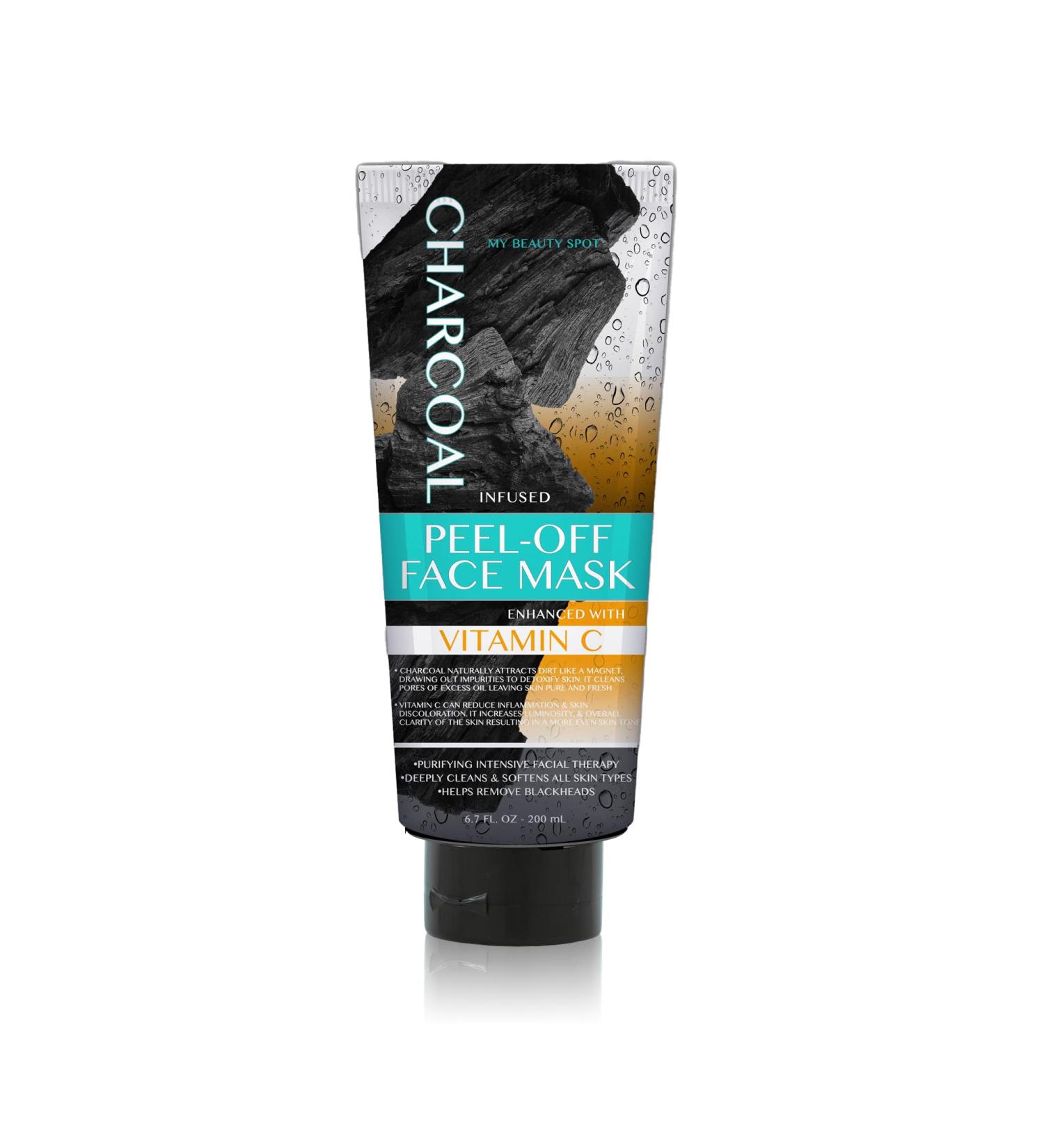 My Beauty Spot Charcoal Face Mask Peel-Off Face Mask Skin Care Black Head Remover for Face Infused with Vitamin C 6.7oz
