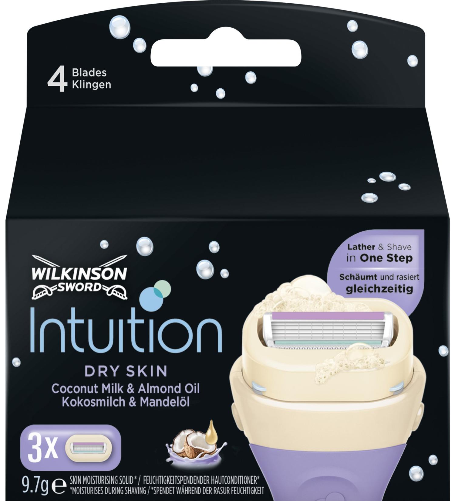 Wilkinson Sword Intuition Dry Skin Razor Blades for Women - 3 Pack | Smooth Shave & Skin Care - Buy Online on GoSupps.com