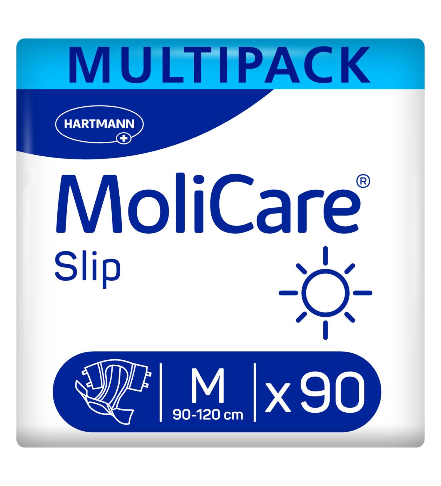 Molicare Slip Day: Premium Incontinence Slips for Men & Women - Severe Urine & Stool Support Size M (80-120 cm) 3x30 Pieces Total 90 Pieces - Buy Online on GoSupps.com