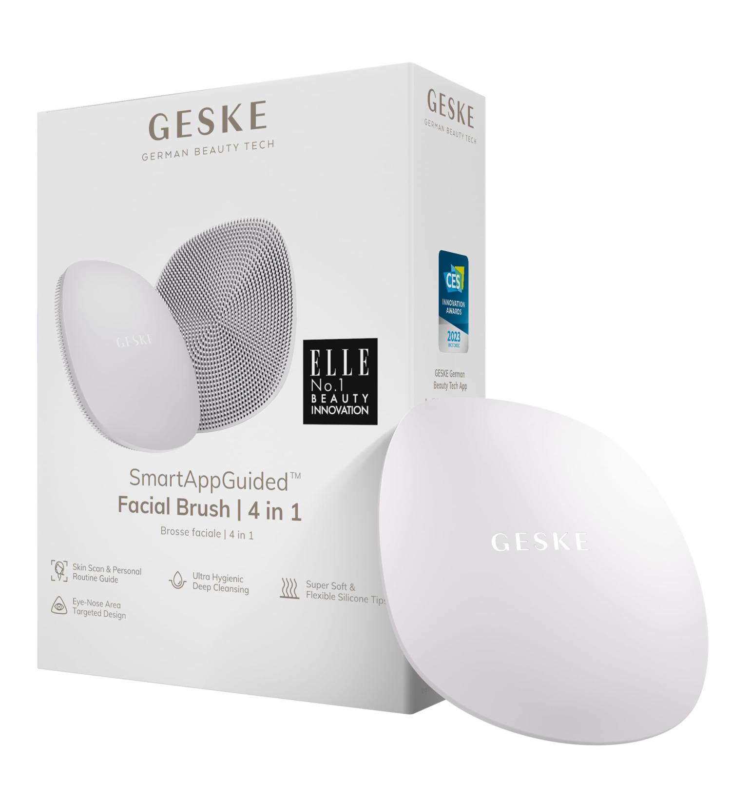 Geske SmartAppGuided 4-in-1 Facial Cleaning Brush | Soft Silicone Professional Device for Starlight Skin Care - Buy Online on GoSupps.com