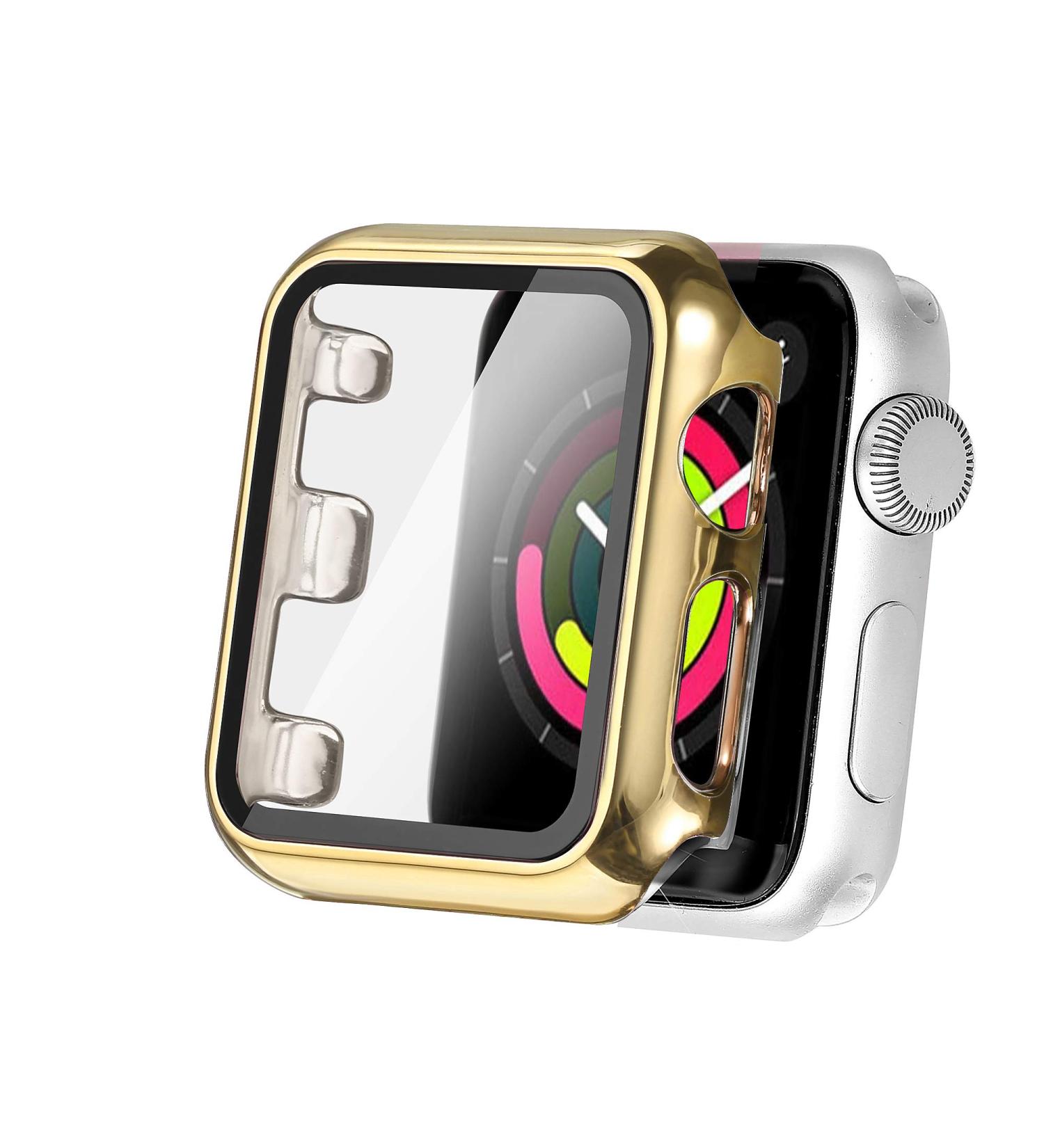 Secbolt 44mm Gold Apple Watch Band with Built-In Screen Protector | All-Around Protective Case for iWatch SE Series 6/5/4 - Buy Online on GoSupps.com