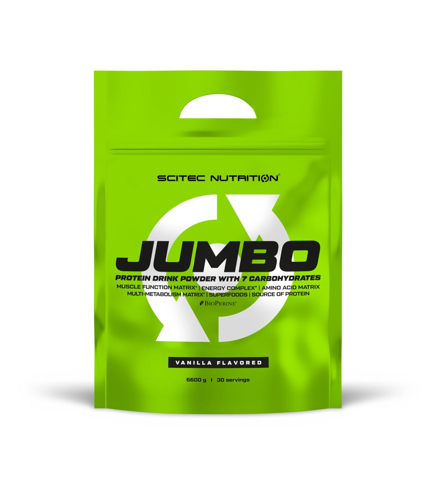 Scitec Nutrition Jumbo - High-Calorie Weight Gainer 6.6 kg - Multi-Component Protein Amino Acid Matrix & Superfood Blend - Vanilla Flavor for Optimal Muscle Growth - Buy Online on GoSupps.com