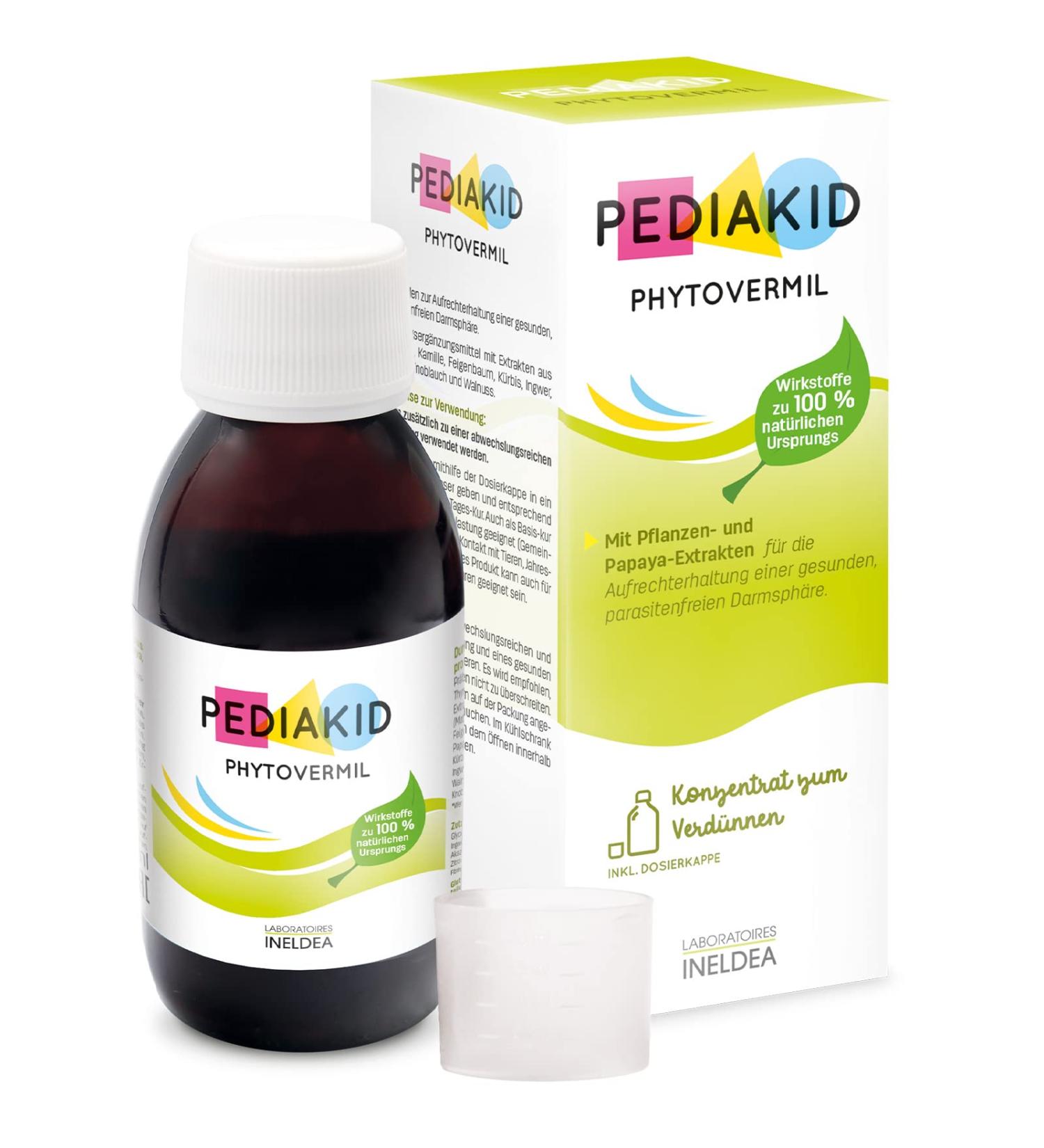 Pediakid Phytevermil - Plant-Based Dietary Supplement for Healthy Gut - 125ml Bottle - Buy Online on GoSupps.com
