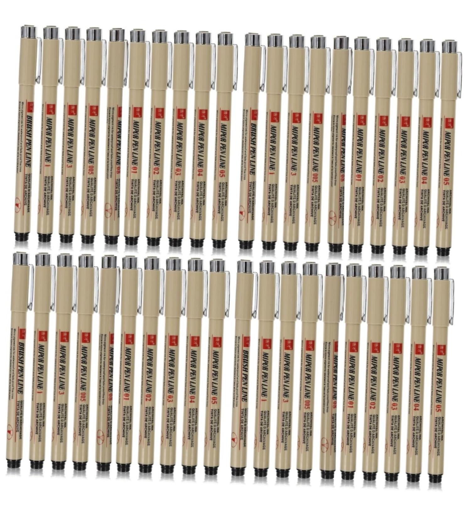 COHEALI Undercl 40 Pcs Waterproof Hook Line Waterproof Eyeliner Black Micro-pen Professional Art Pens Thin Line Writing Pens As Shownx4pcs 1 count (Pack of 1) - Buy Online on GoSupps.com