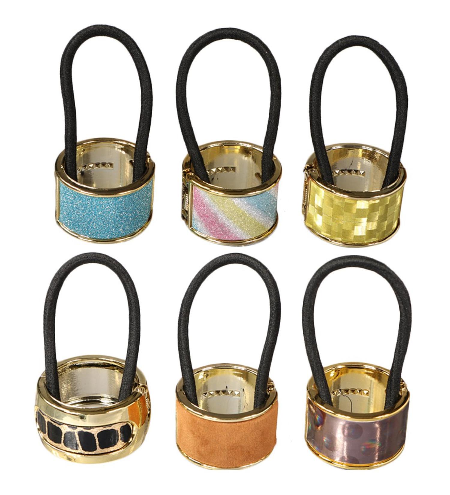 Kilofy 6 Hair Ties with Metal Cuff - Strong Stylish & Perfect for All Hair Types - International Shipping Available - Buy Online on GoSupps.com