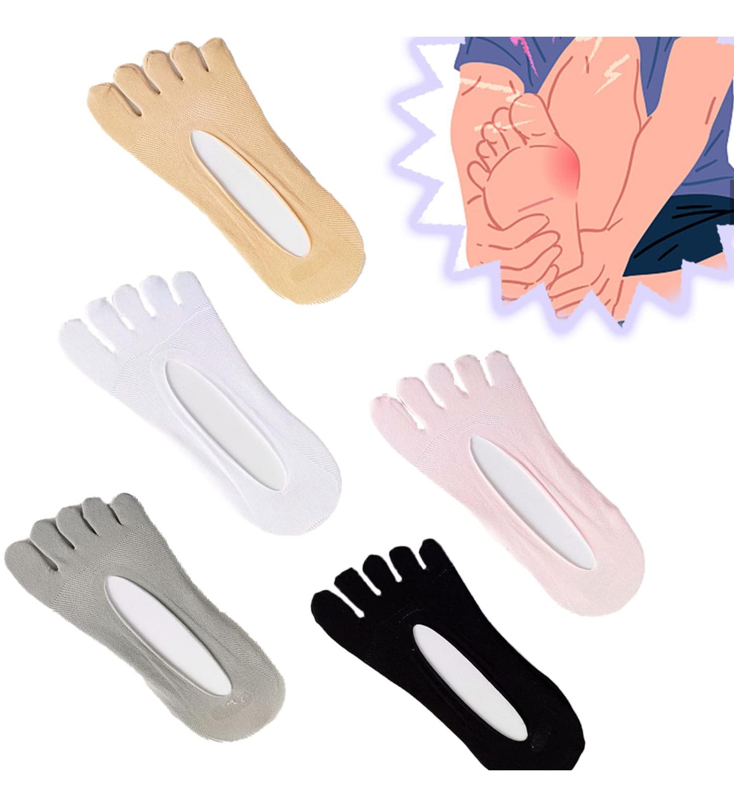 AGSIXZLAN Orthopedic Toe Compression Socks - Bunion Relief (5 Pairs, Women, No Show, 5 Colors) - Buy Online on GoSupps.com