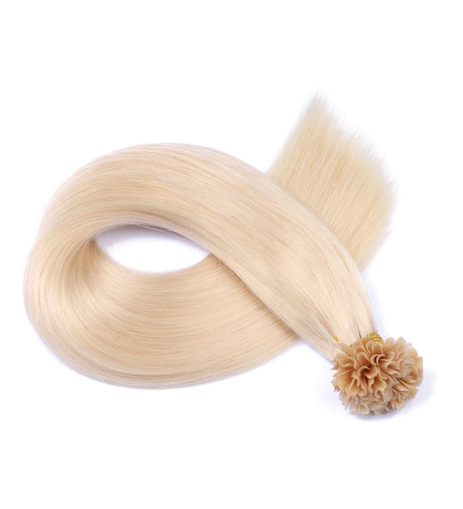 Keratin Bonding 100% Remy Hair Extensions - #60 Weissblond - 200 Strands 70cm U-Tip - Premium Quality by Novon Hair Extensions - Buy Online on GoSupps.com