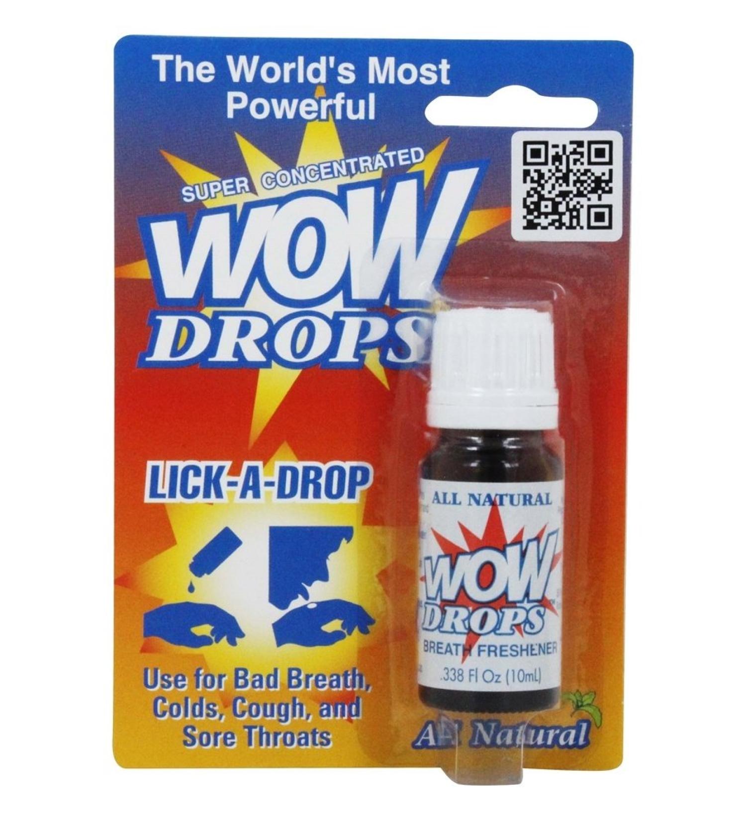 Wow Lick A Drops Breath Freshener, Peppermint, 0.34 oz (pack of 1