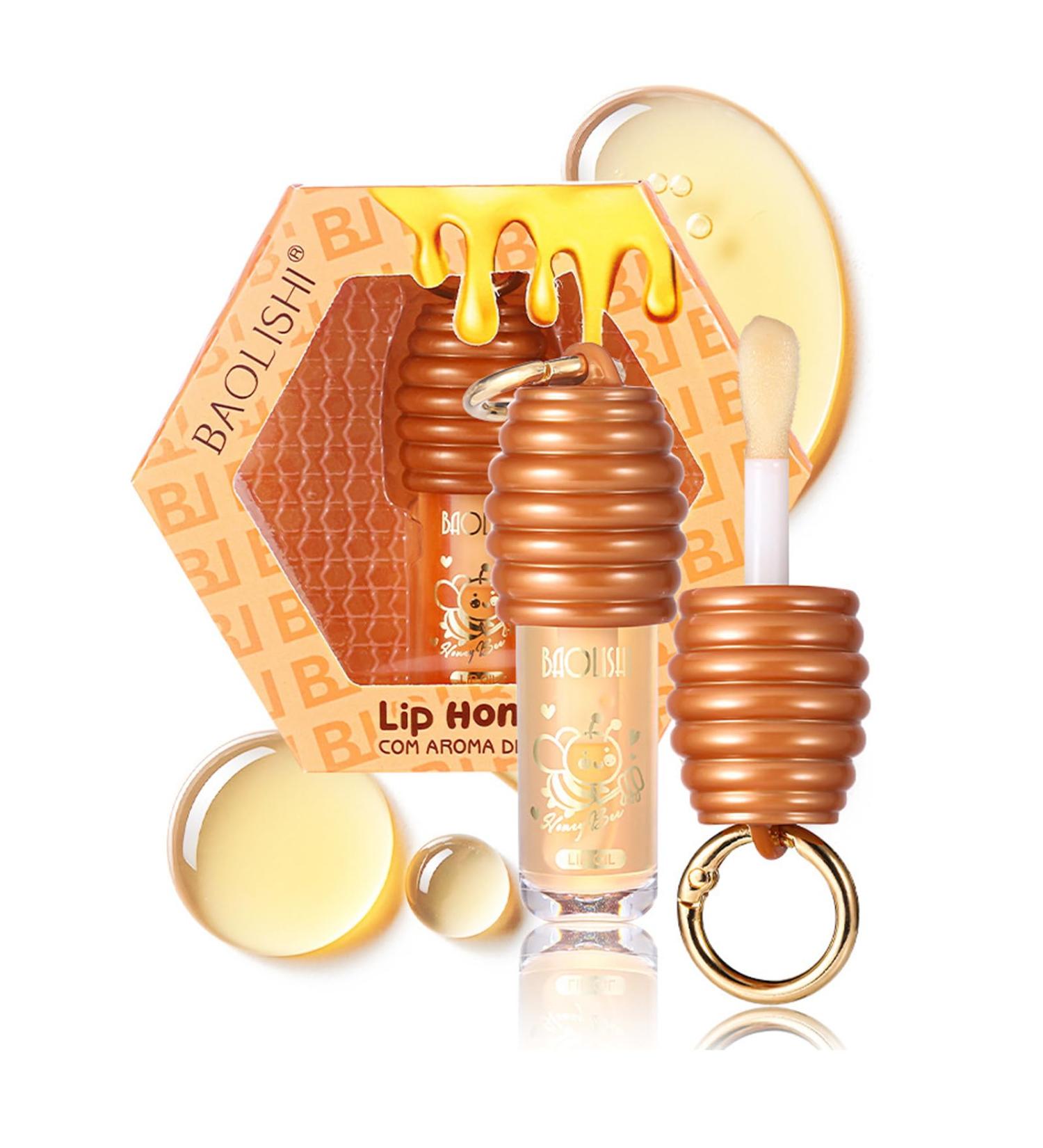 Domality Honey Lip Oil Korean Lip Oil Balm With Key Chain Clear Hydrating Lip Glow Oil Long Lasting Nourishing Plump Lip Gloss Butter for Women Girls - Buy Online on GoSupps.com