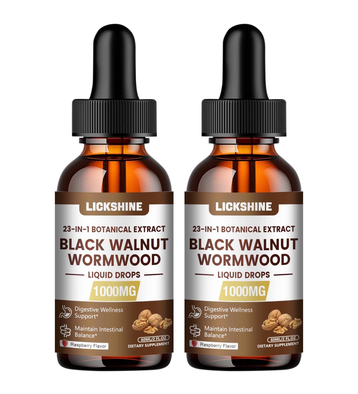 2 Packs 1000MG Wormwood Black Walnut Clove Cleanse for Humans Tincture 23-IN-1 Gut Support Supplement for Adults 10:1 Ultra-Concentrated Liposomal Tech 98% Absorption Raspberry Flavor 4 Fl oz 2 Fl Oz (Pack of 2) - Buy Online on GoSupps.com