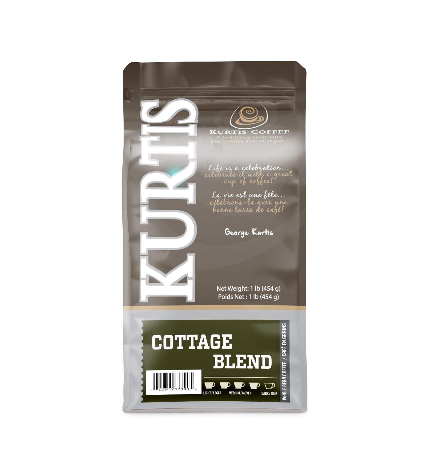 Kurtis Coffee Company - Cottage Blend | Whole Bean Coffee | Roasted in Toronto Ontario | 454g / 1lb - Buy Online on GoSupps.com
