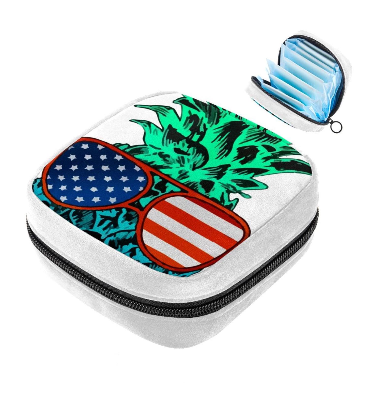 Cartoon Pineapple Fruit Color Sanitary Napkin Storage Bag - GIAPB Period Tampon Makeup Pad Pouch 2501 - Buy Online on GoSupps.com