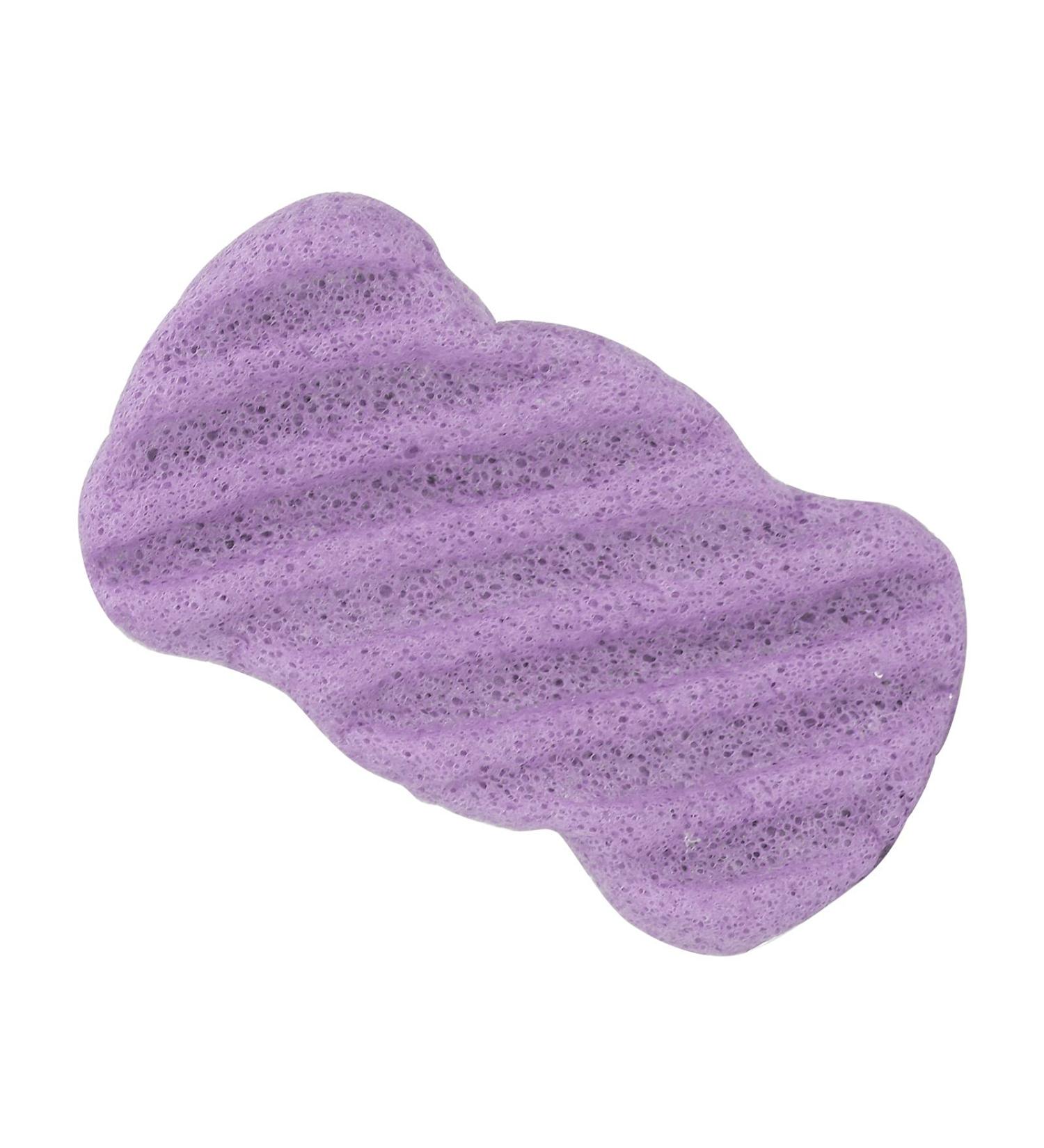 Eco-Friendly Facial Sponge | Plant Fiber Cleansing Puff for Beauty | Long Wavy Lavender Design - Buy Online on GoSupps.com