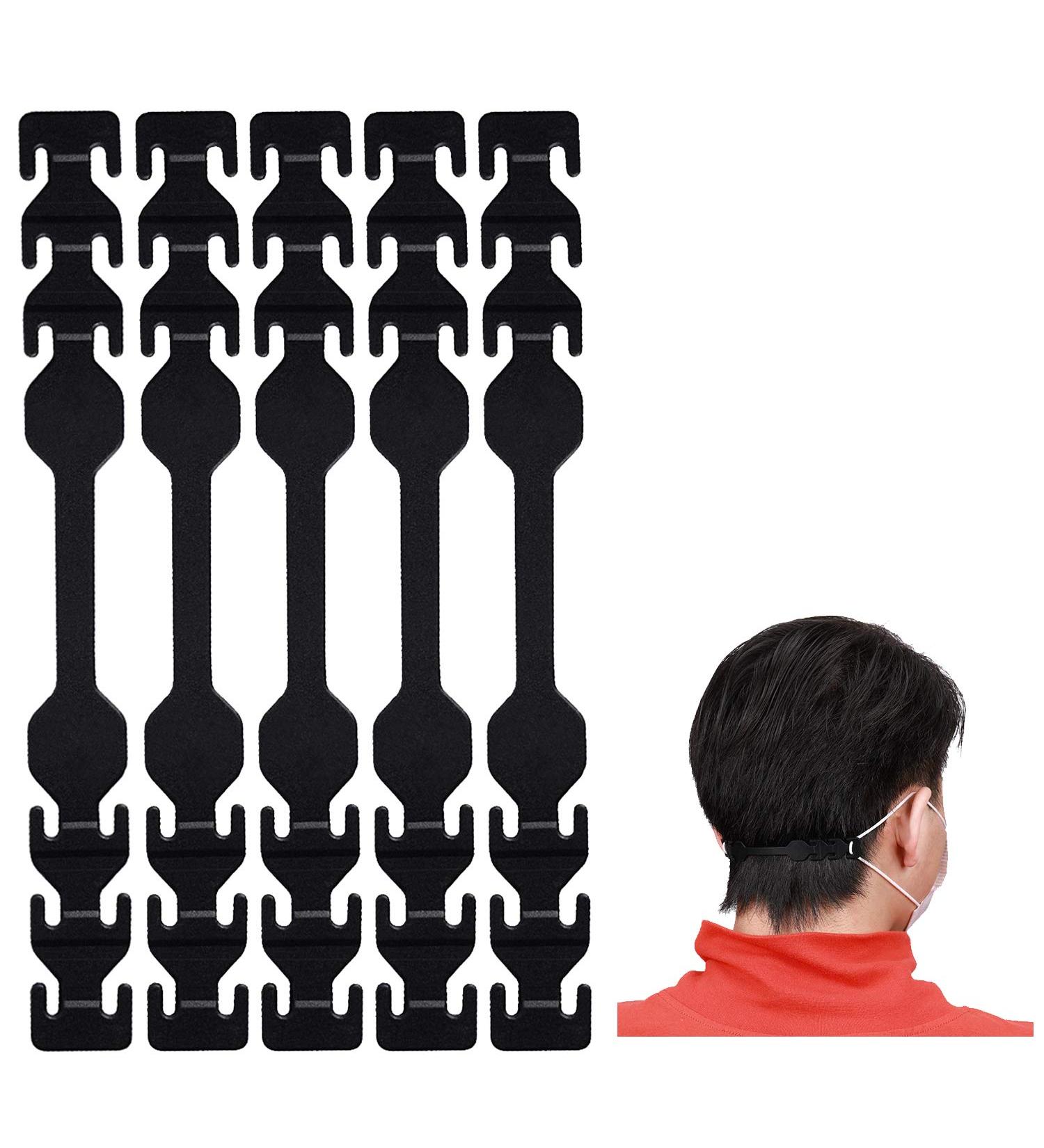 Adjustable Mask Extender Strap | Ear Saver Holder Buckle Protectors (5PCS Black) - MIAODAM - Buy Online on GoSupps.com
