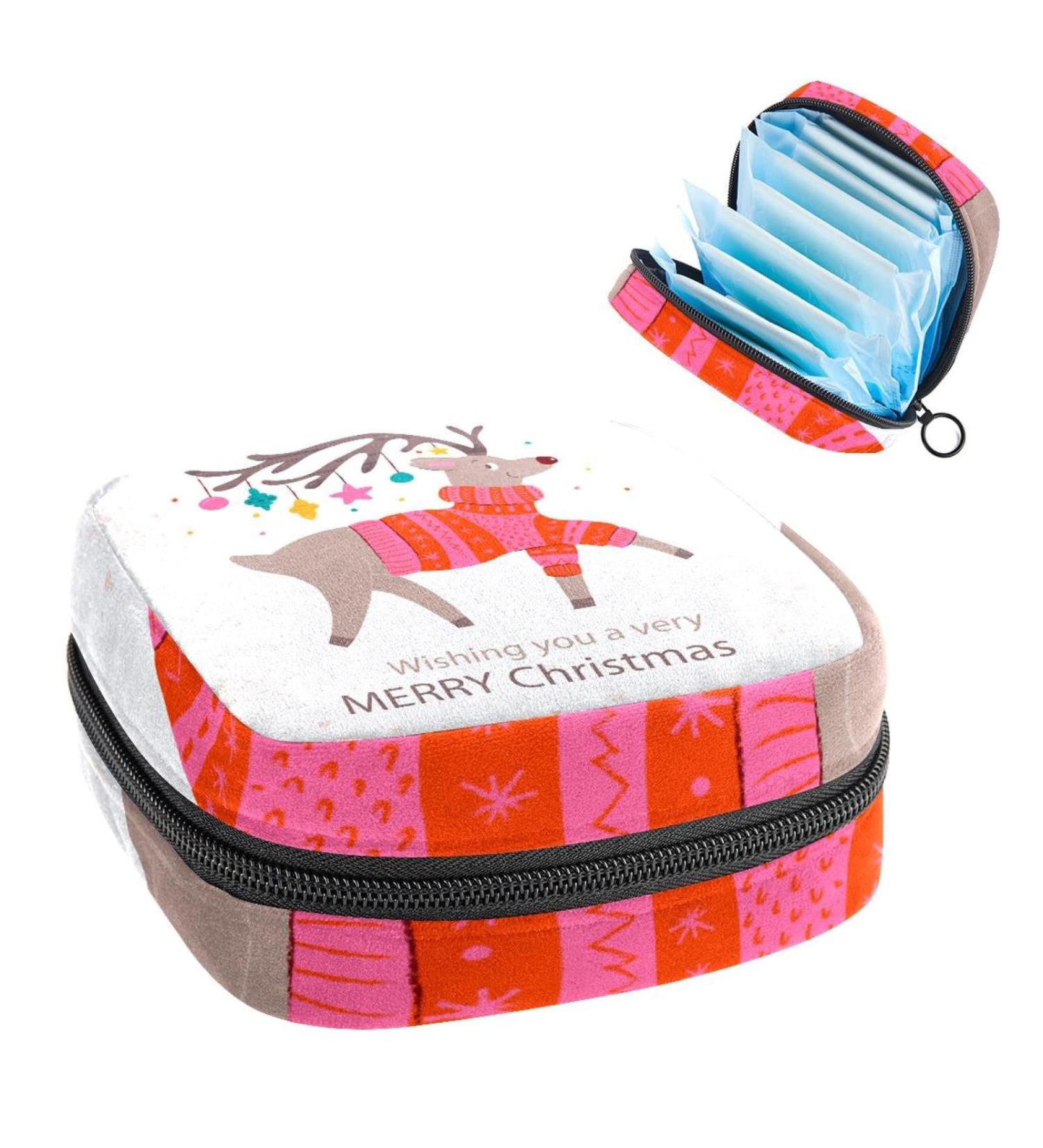 GIAPB Merry Christmas Deer Period Bag - Sanitary Napkin and Makeup Storage Pouch - Buy Online on GoSupps.com