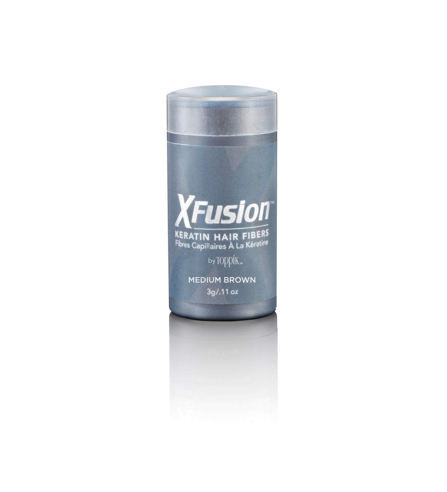 XFusion Keratin Hair Fibers in Medium Brown - Instantly Transform Thinning Hair - Buy Online on GoSupps.com