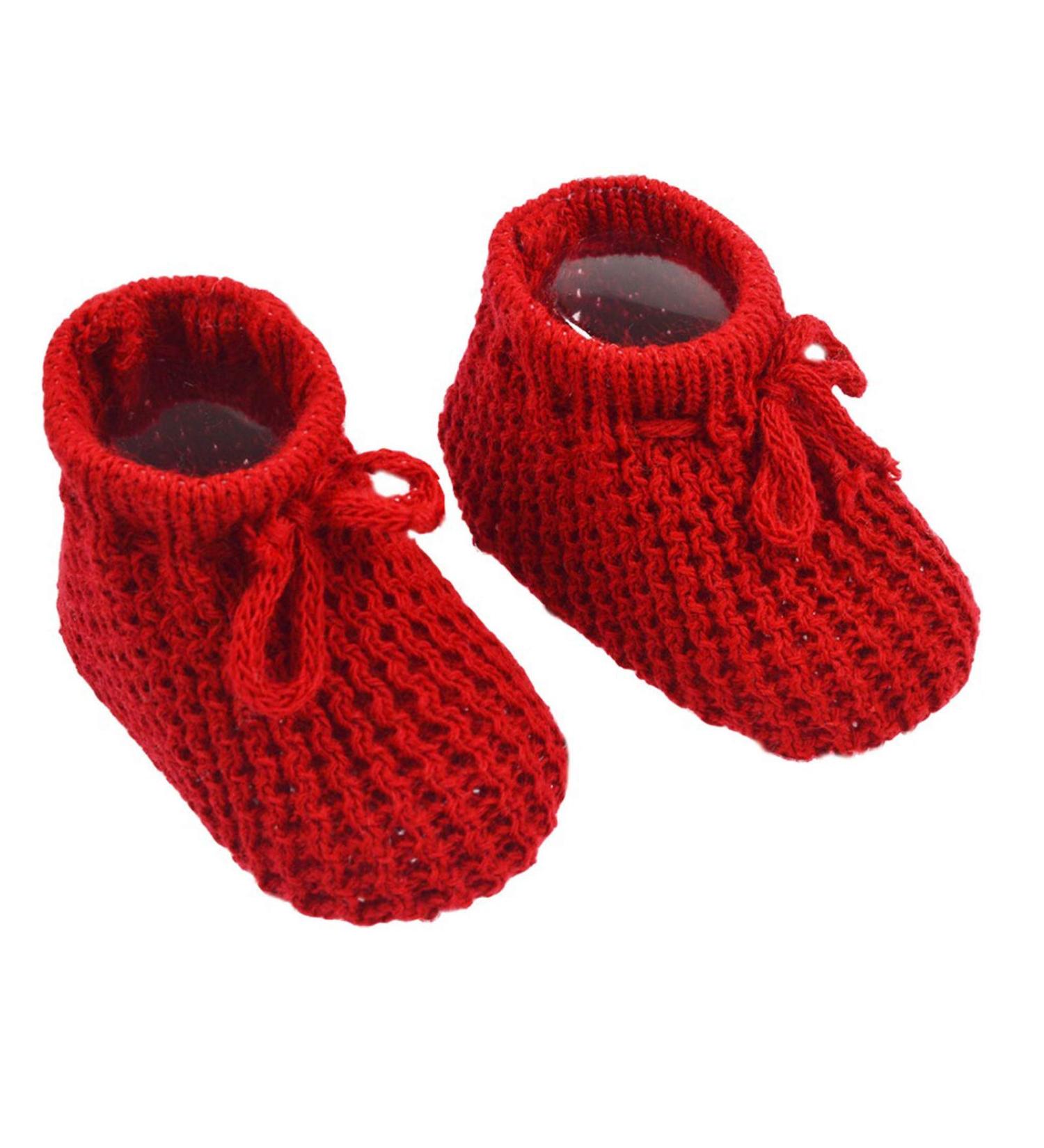 Baby Boys Girls 1 Pair Knitted Booties Mesh Baby Booties 0-3 Months S401 0-3 Months Red