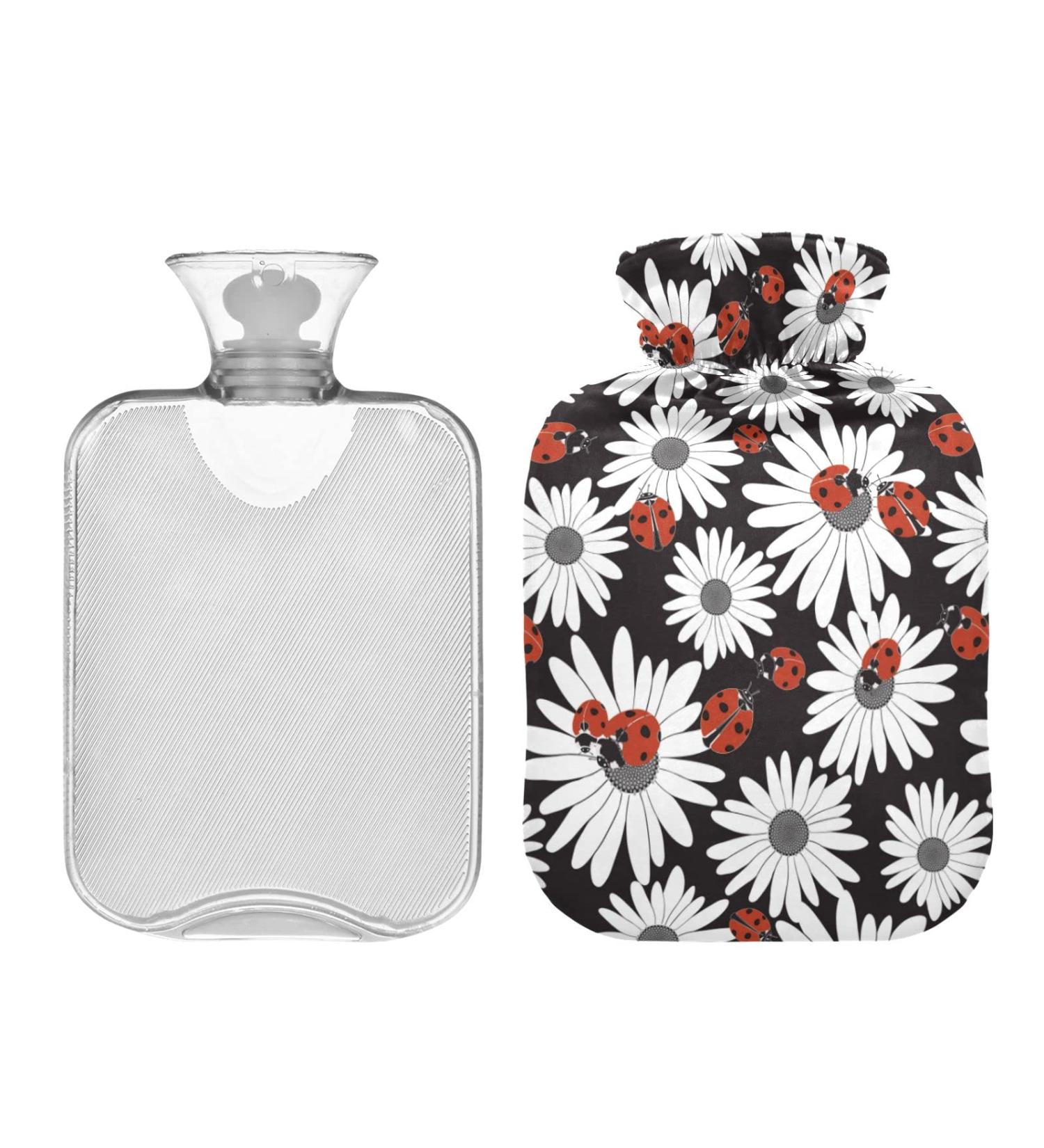 Hot Water Bottle 2L with Lid - Chamomile Flower Hot Water Bag for Pain Relief & Winter Warmth - Buy Online on GoSupps.com