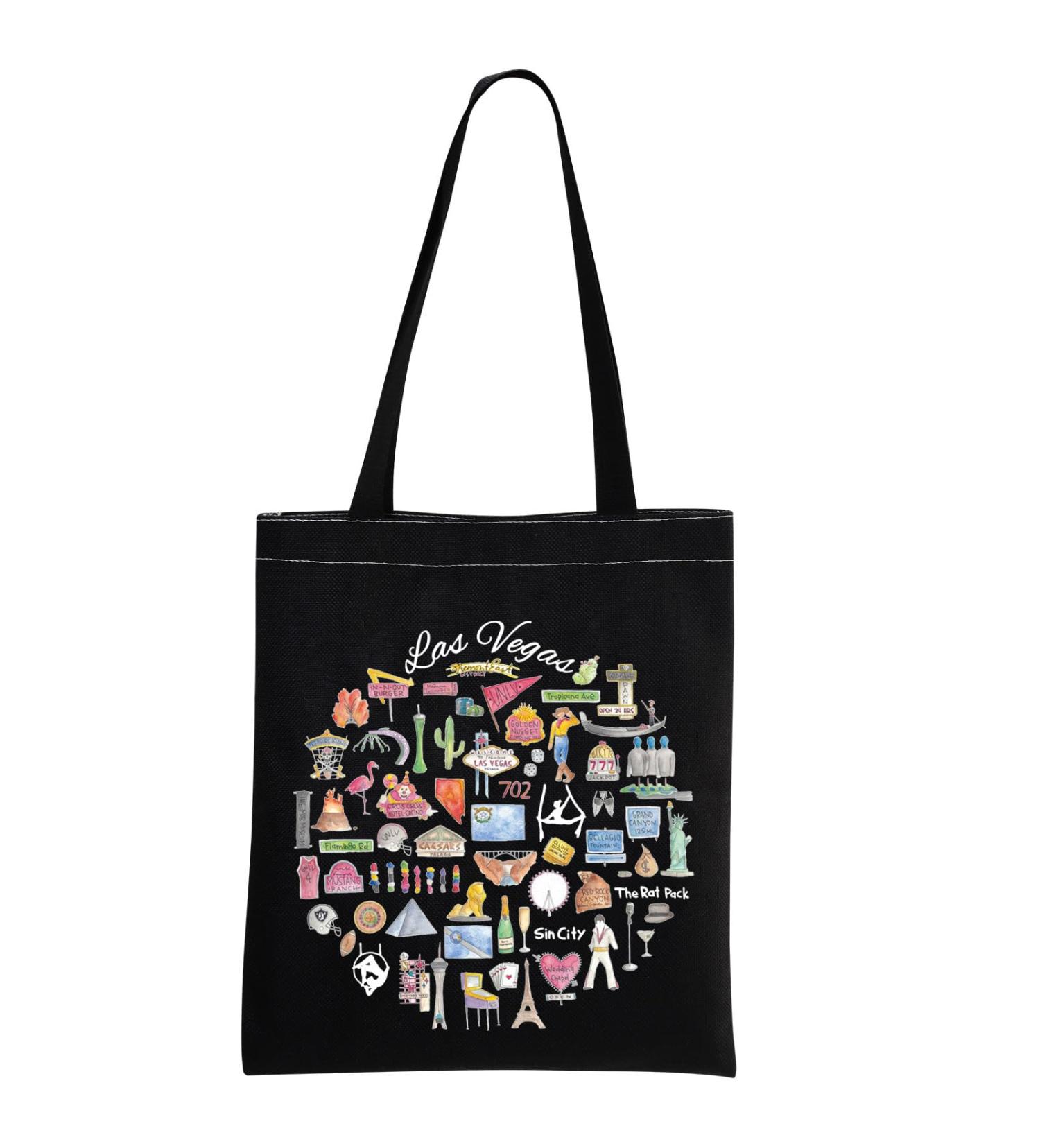 MNIGIU Las Vegas Tote Bag Las Vegas Souvenir Gift Las Vegas Travel Bag Las Vegas Housewarming Gift Las-v Black - Buy Online on GoSupps.com