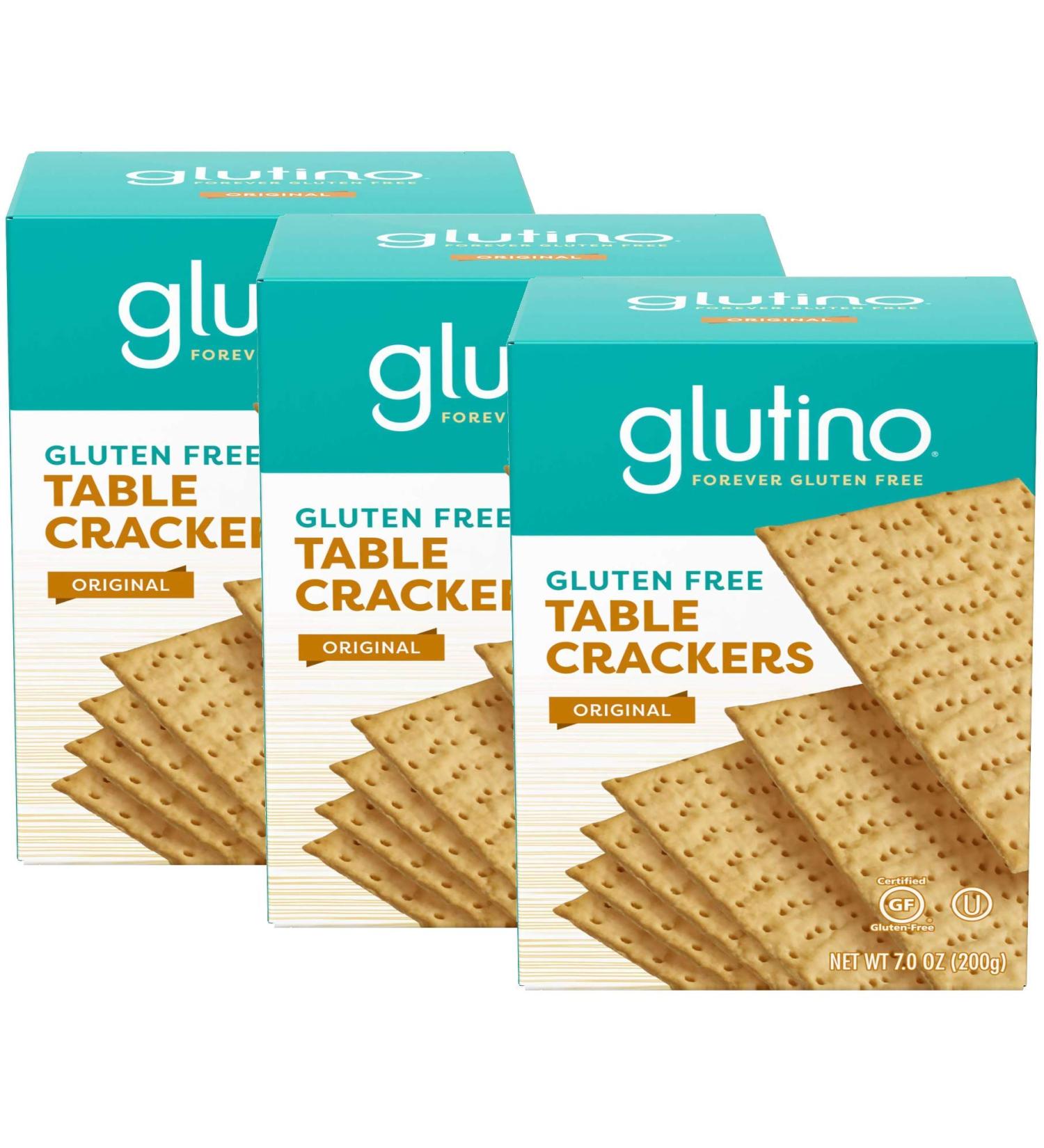 Glutino, Gluten Free Table Crackers 7 Oz (pack of 3) 7 Ounce (Pack of 3)