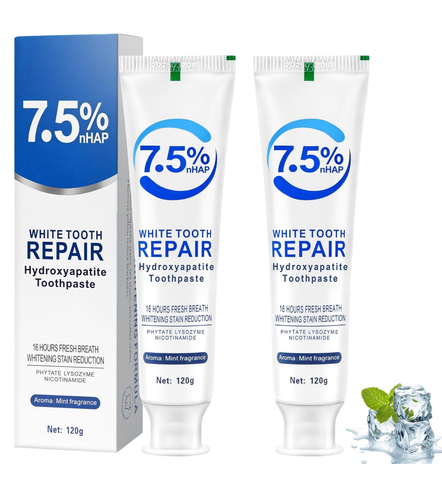 AOOSU Hydroxyapatite toothpaste Toothpaste 120g 2 pieces Fluoridefree daily toothpaste Refreshing taste healthy protected gums and fresh breath Suitable for sensitive teeth Toothpaste with Hydroxyapatite - Buy Online on GoSupps.com