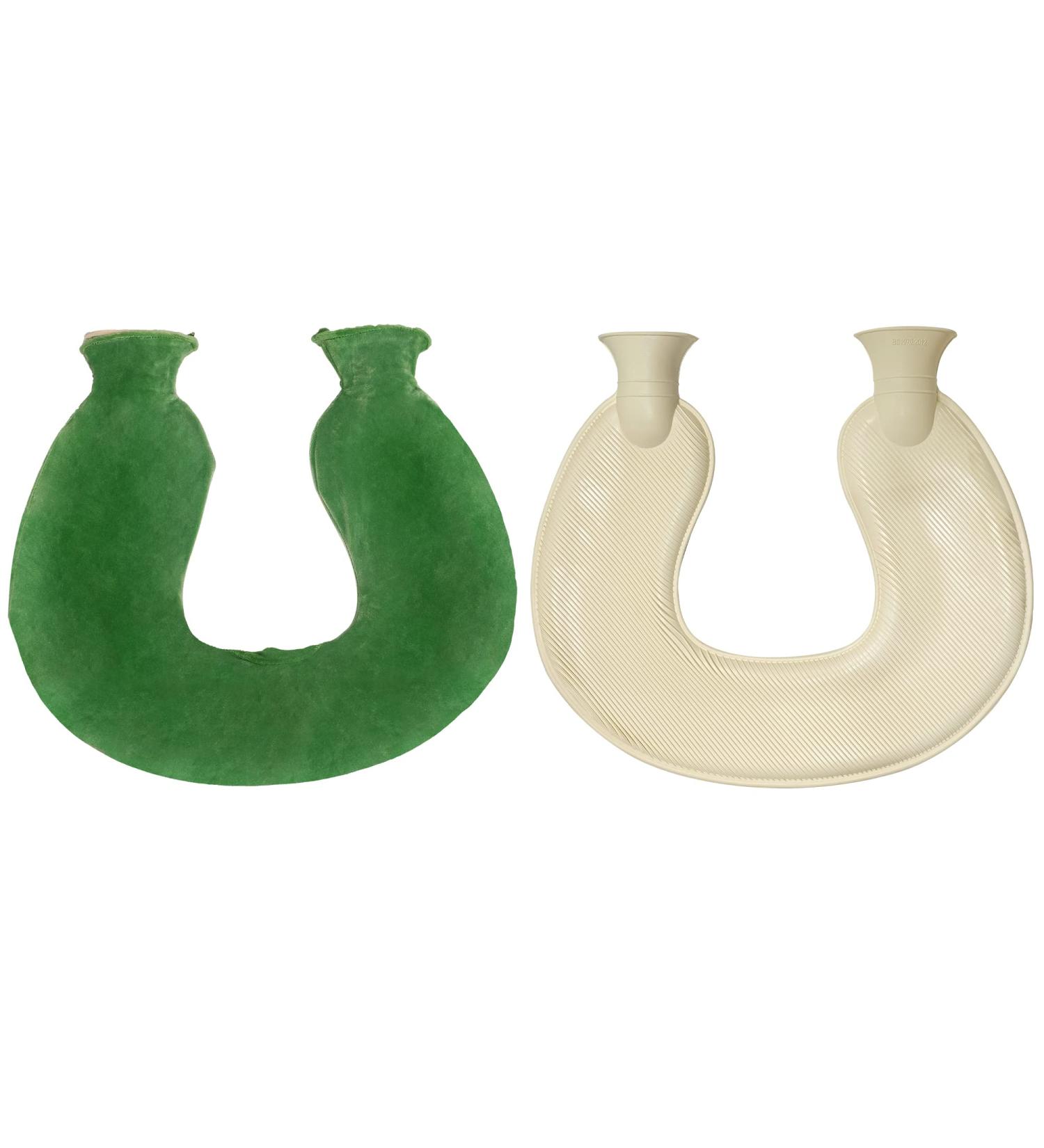 Bringluck2u Neck Heat Bottle - 1L Natural Rubber with Removable Fleece Cover for Cozy Nights & Pain Relief - Ideal for Adults & Children - Green - Buy Online on GoSupps.com