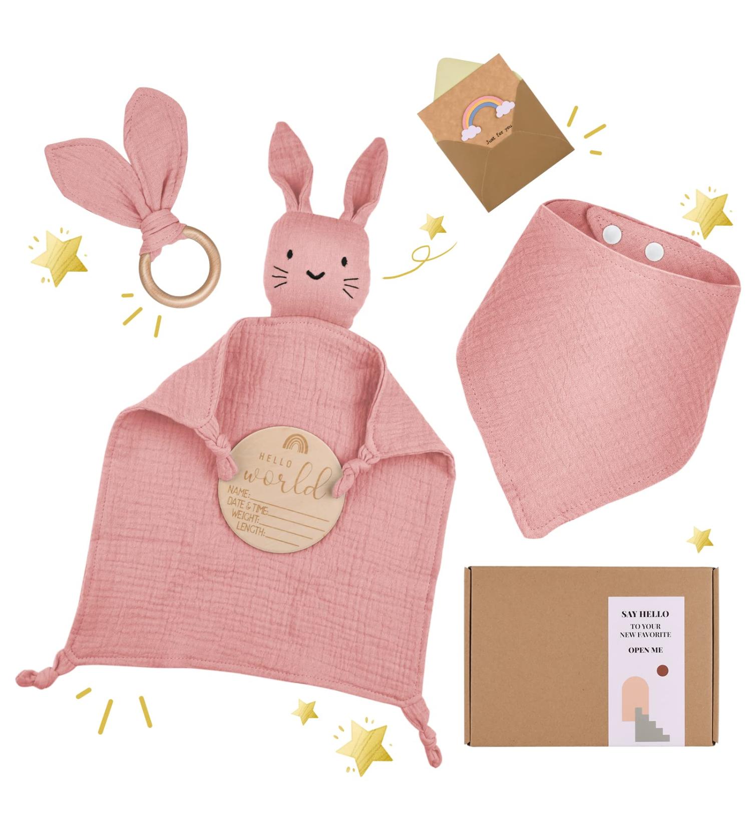 LAFERKA Personalized Baby Gift Set | Perfect Birth Gifts for Girls | Old Pink Comforter for Baby Shower - Buy Online on GoSupps.com