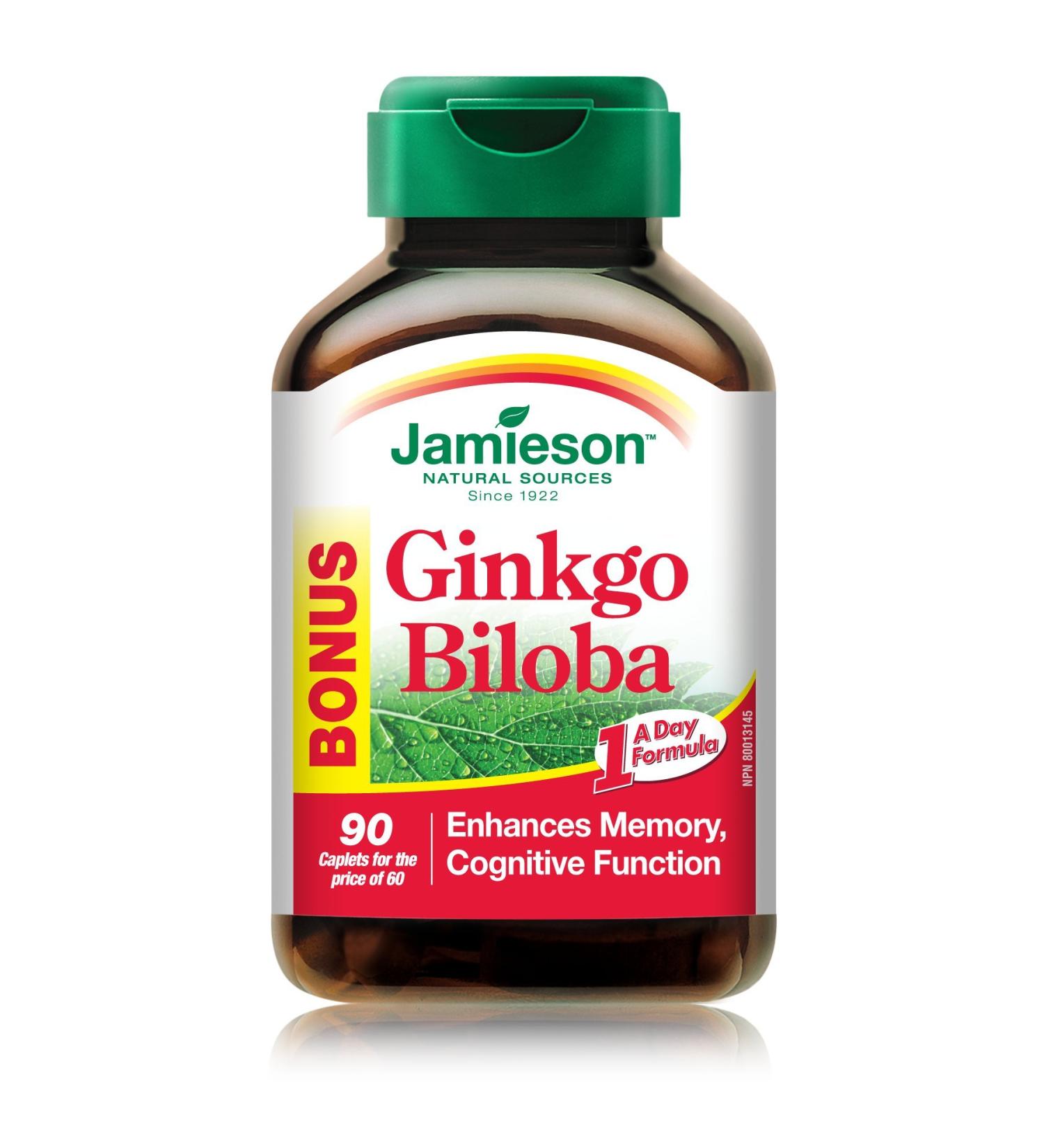 Jamieson Ginkgo Biloba Bonus Size 60+30 Caplets