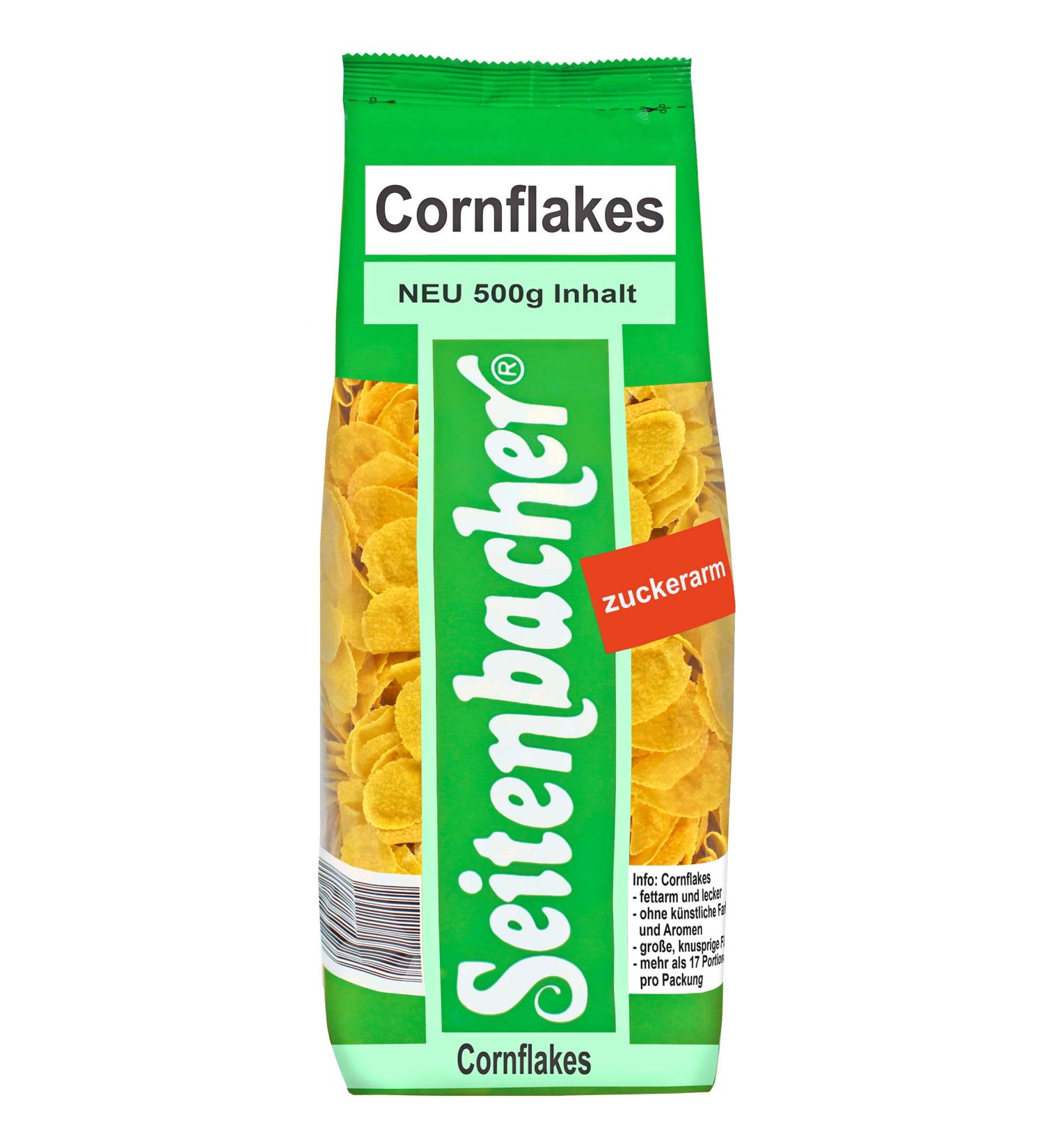 Seitenbacher Cornflakes Extra Large low in sugar without genetic engineering German corn pack of 6 6 x 500 g - Buy Online on GoSupps.com