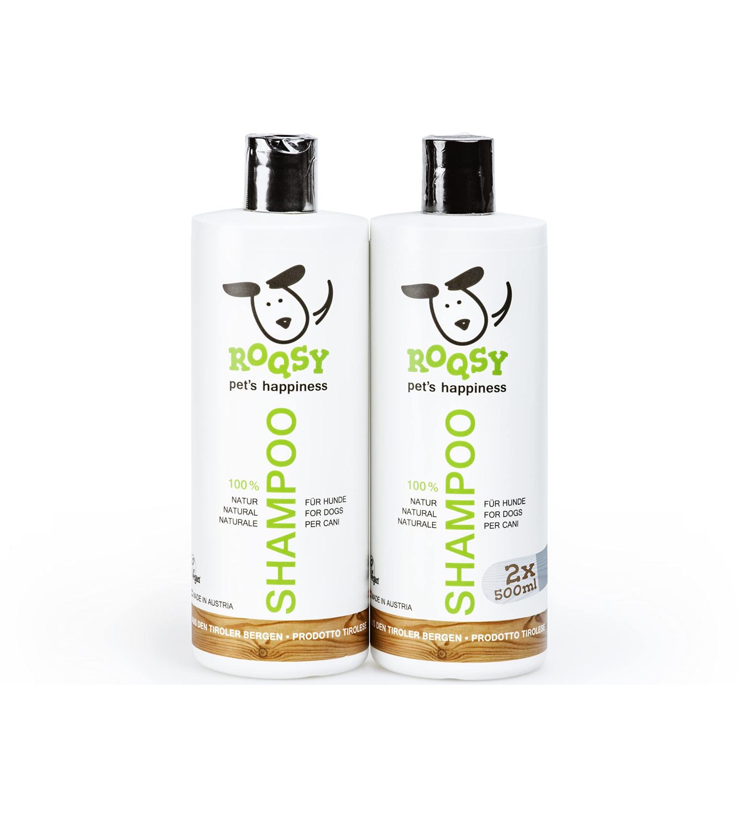 Roqsy Natur-Hundehampoo 1000ml Vegan Organic Dog Shampoo for Sensitive Skin & Allergies | Suitable for All Breeds & Fur Types - Buy Online on GoSupps.com