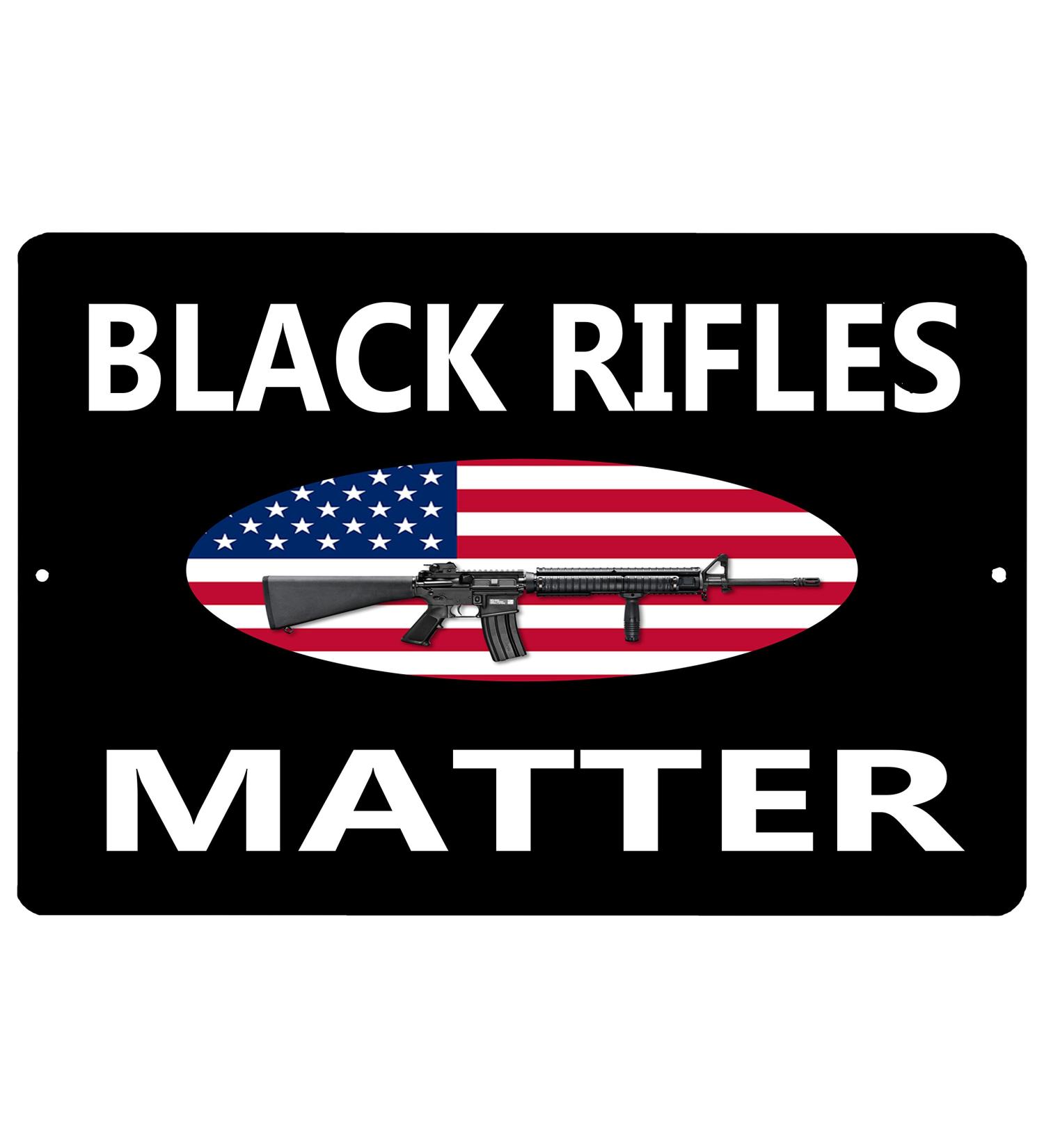 Rogue River Tactical Funny Pro 2nd Gun Metal Tin Sign Wall Decor - Man Cave Bar Decor - Black Rifles Matter - Buy Online on GoSupps.com