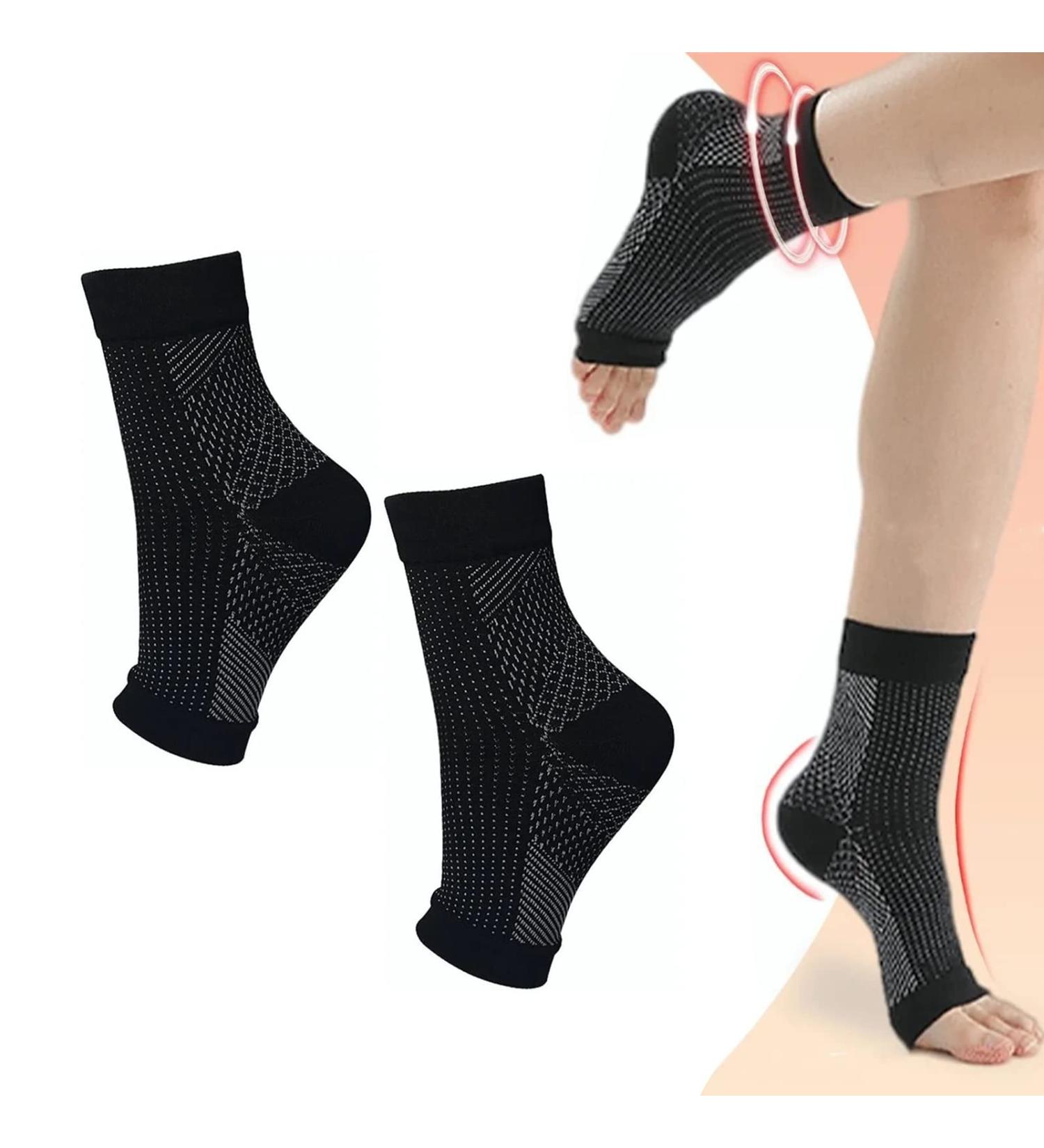 Ergonomical Sock Sleeve Ankle Brace - Breathable Cycling Support (S/M) - Black - Buy Online on GoSupps.com