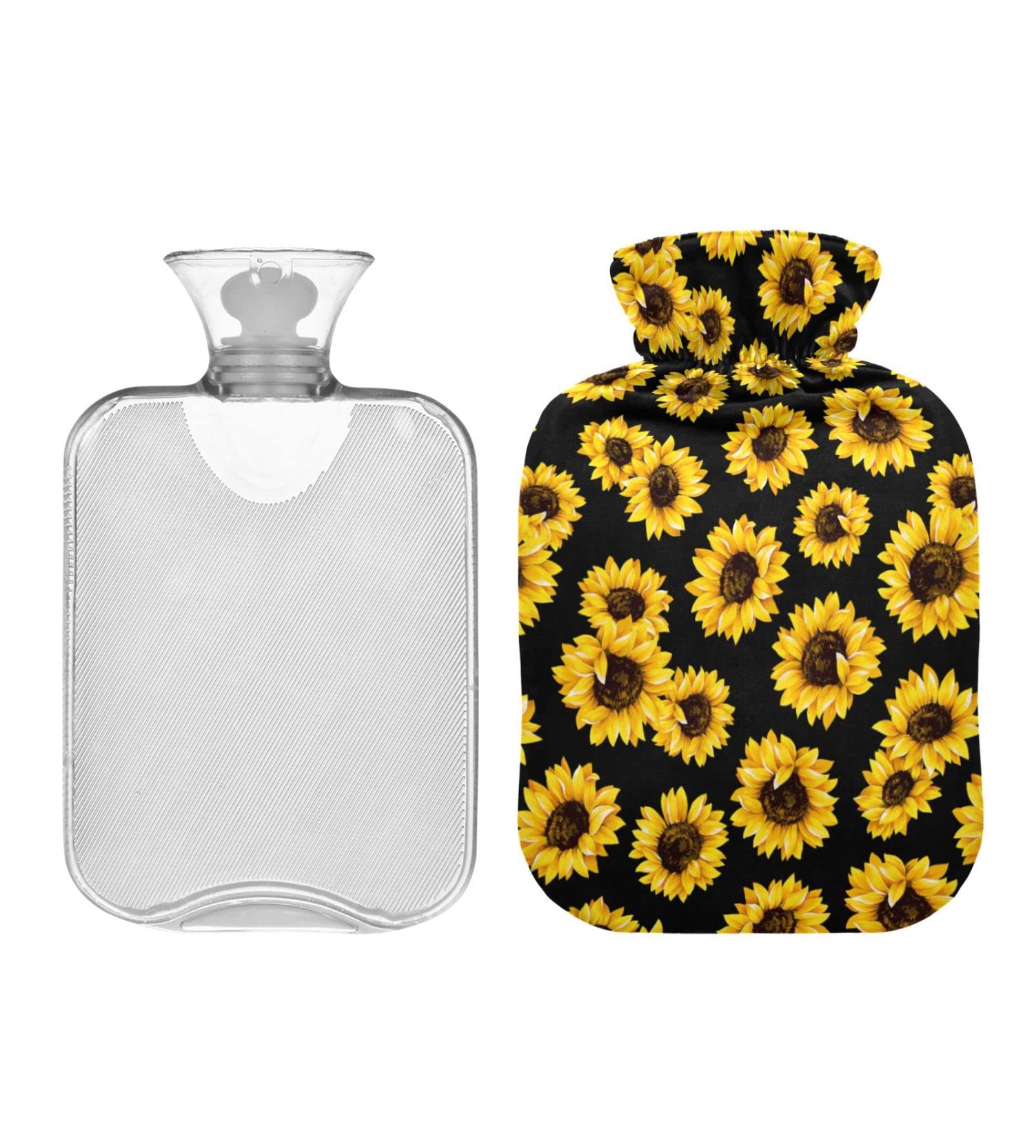 Buy 2L Sunflower Hot Water Bottle with Cover - Pain Relief & Hand Feet Warmer for Winter | International Shipping Available - Buy Online on GoSupps.com