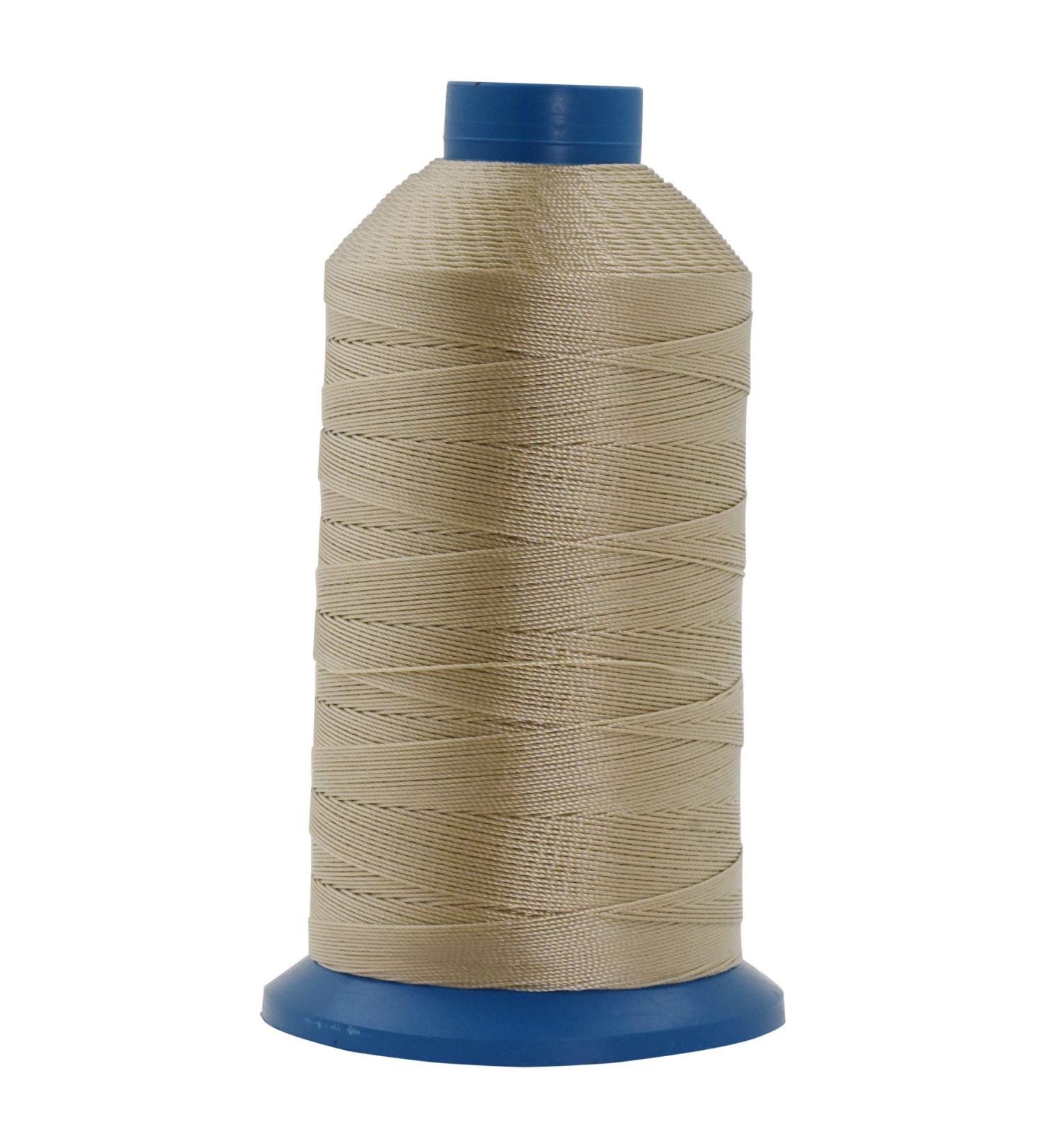 Khaki T135 Bonded Nylon Thread for Sewing - 1250 YDs | Heavy Duty Upholstery Thread for Leather, Jeans, Weaving | Size 138 420D/3 | Mandala Crafts - Buy Online on GoSupps.com