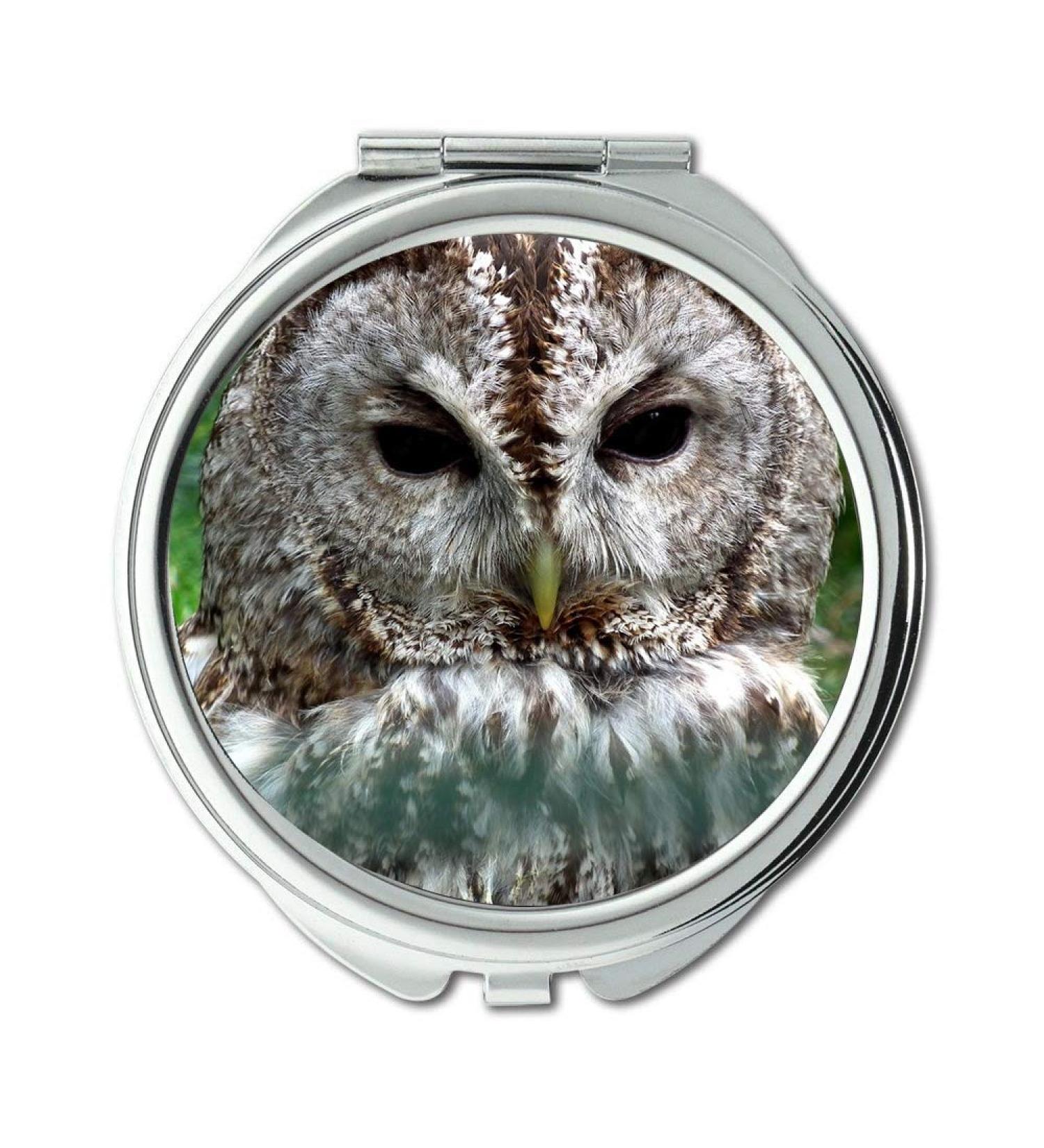 Mirror Compact Mirror owl finch Waldkauz Strix aluco Tawny Owl or Brown Owl pocket mirror portable mirror - Buy Online on GoSupps.com