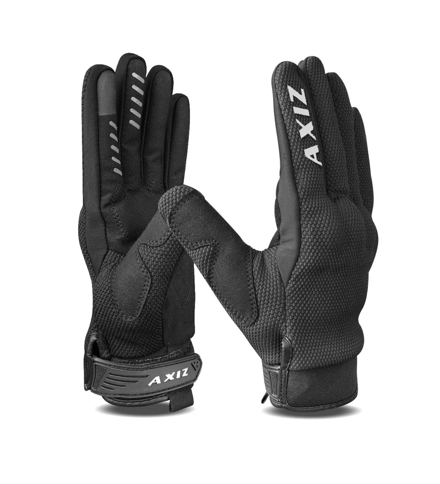 AXIZ Motorcycle Gloves - Touch Screen Tactical Shooting Gloves for Men and Women - Airsoft Paintball Riding Combat - Black Large - Buy Online on GoSupps.com