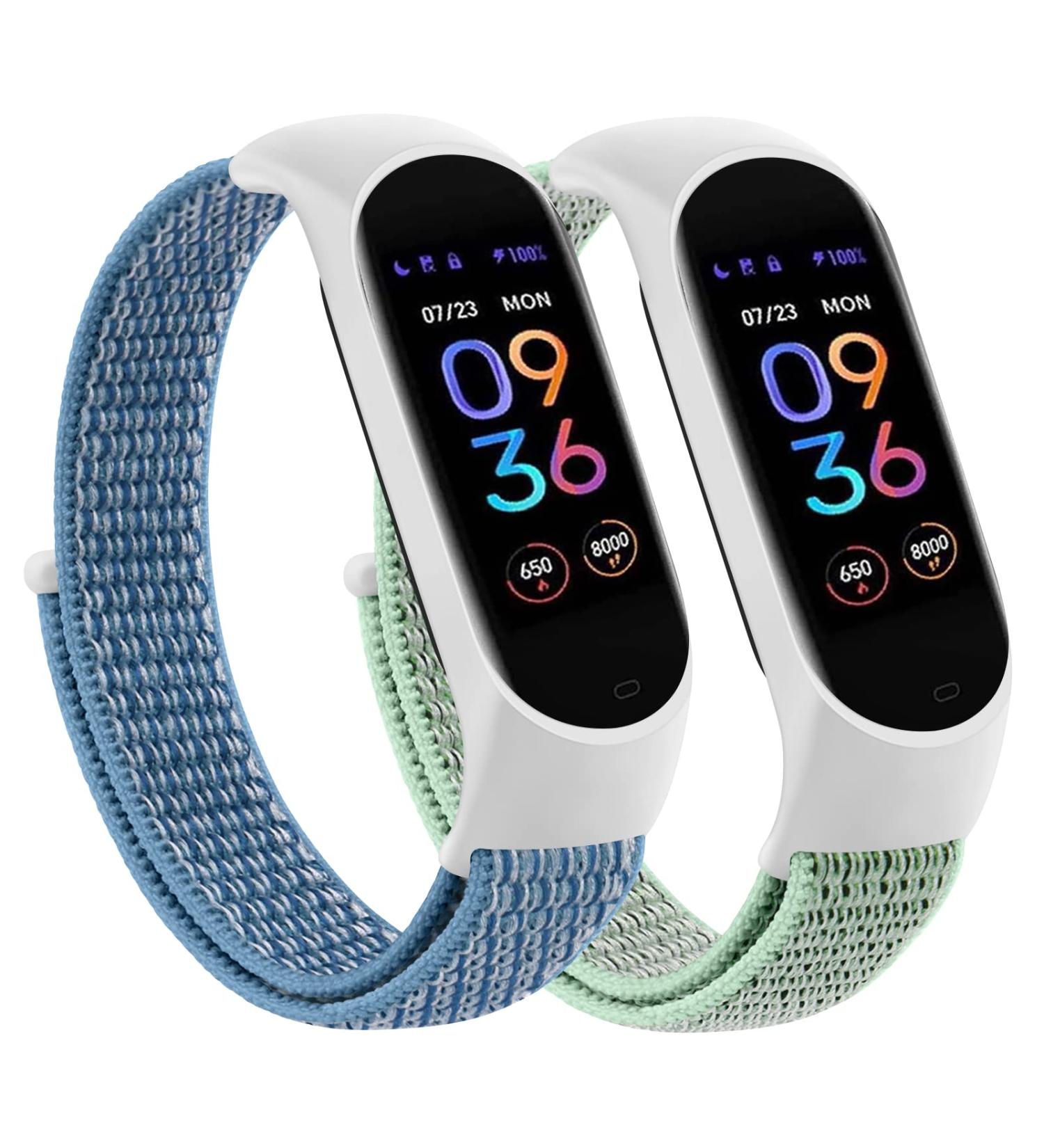 Amazfit Band 5 Nylon Replacement Straps 2 Pack for Women & Men - Soft Sport Bands in Marine Green & Cape Blue - Compatible with Amazfit Band 5 - Wristband Watch Accessories - Buy Online on GoSupps.com