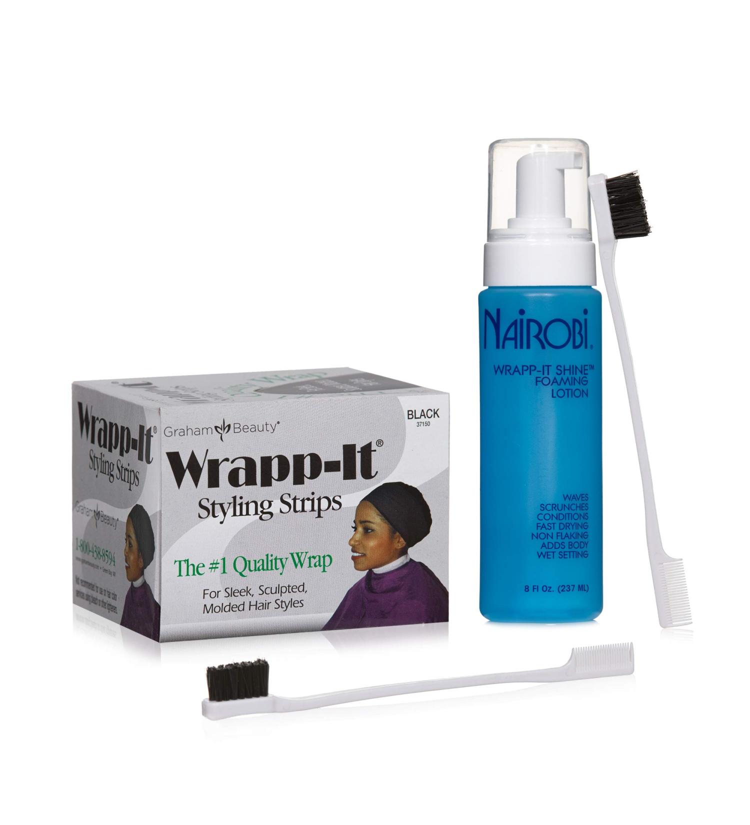 Nairobi Wrapp It Strips Graham Beauty Bundle with Edge Brushes - Complete Hair Styling Set - Buy Online on GoSupps.com