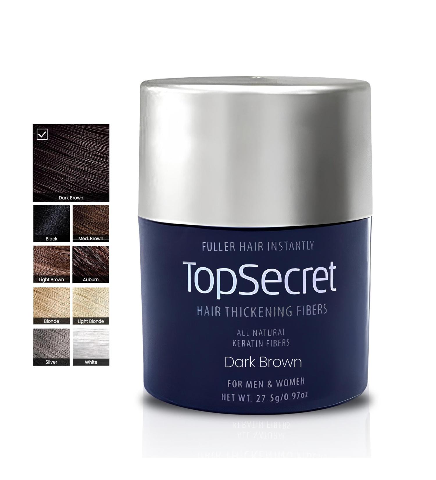 Top Secret Hair Thickening Fibers Refills | Natural Hair Filler for Men & Women | Instant Volume for Thinning Hair | Weather & Sweat Resistant | Dark Brown (0.97 oz - Buy Online on GoSupps.com