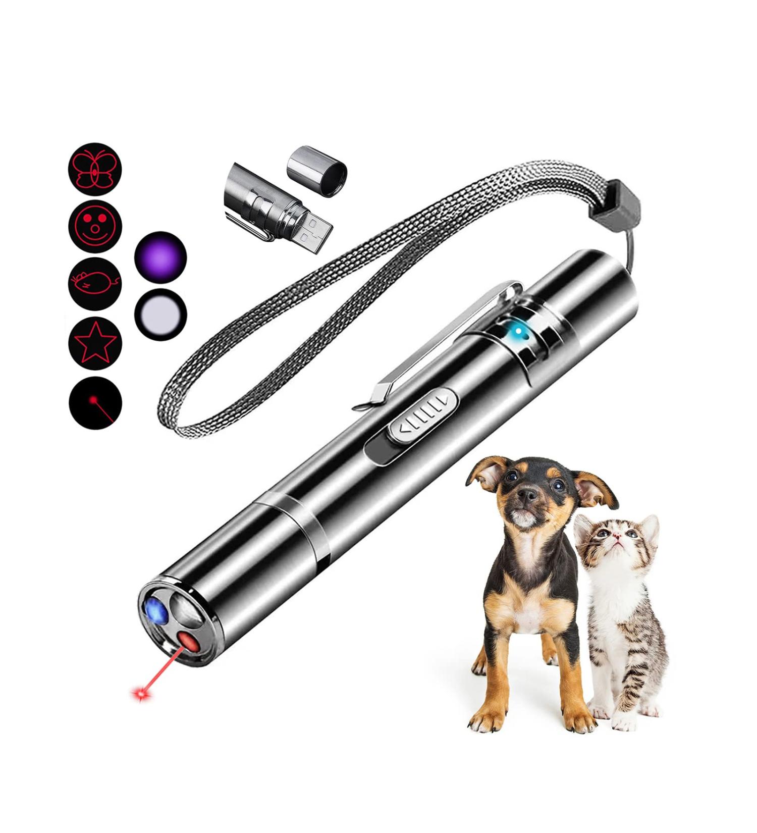 ANDICEQY Cat Laser Toy - 7 Adjustable Patterns for Indoor Pets - Long Range Training & Exercise - USB Rechargeable - Buy Online on GoSupps.com