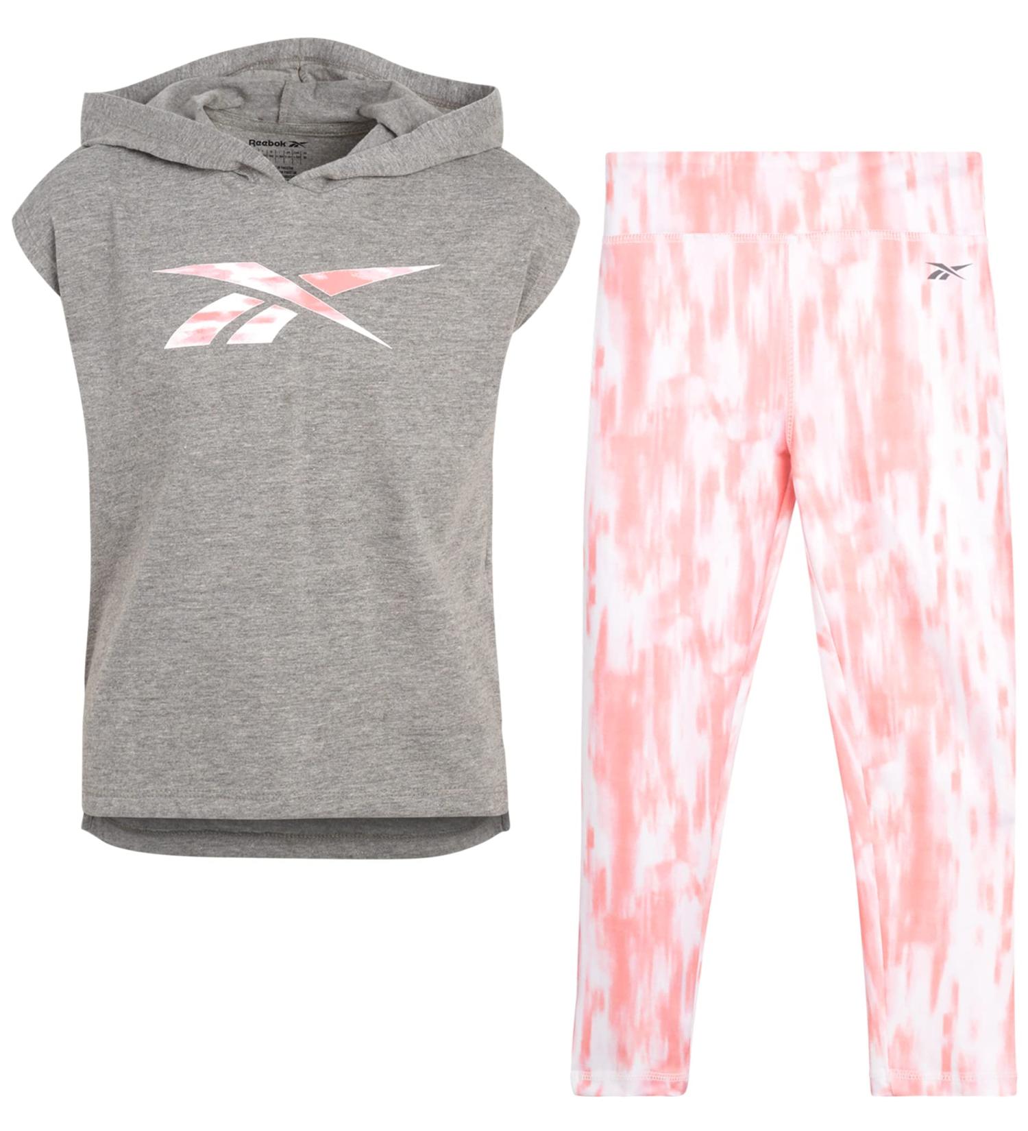 Reebok Girls Active Set - Fleece Hoodie Sweatshirt and Legging Set in Classic Medium Grey - Size 10 - Buy Online on GoSupps.com