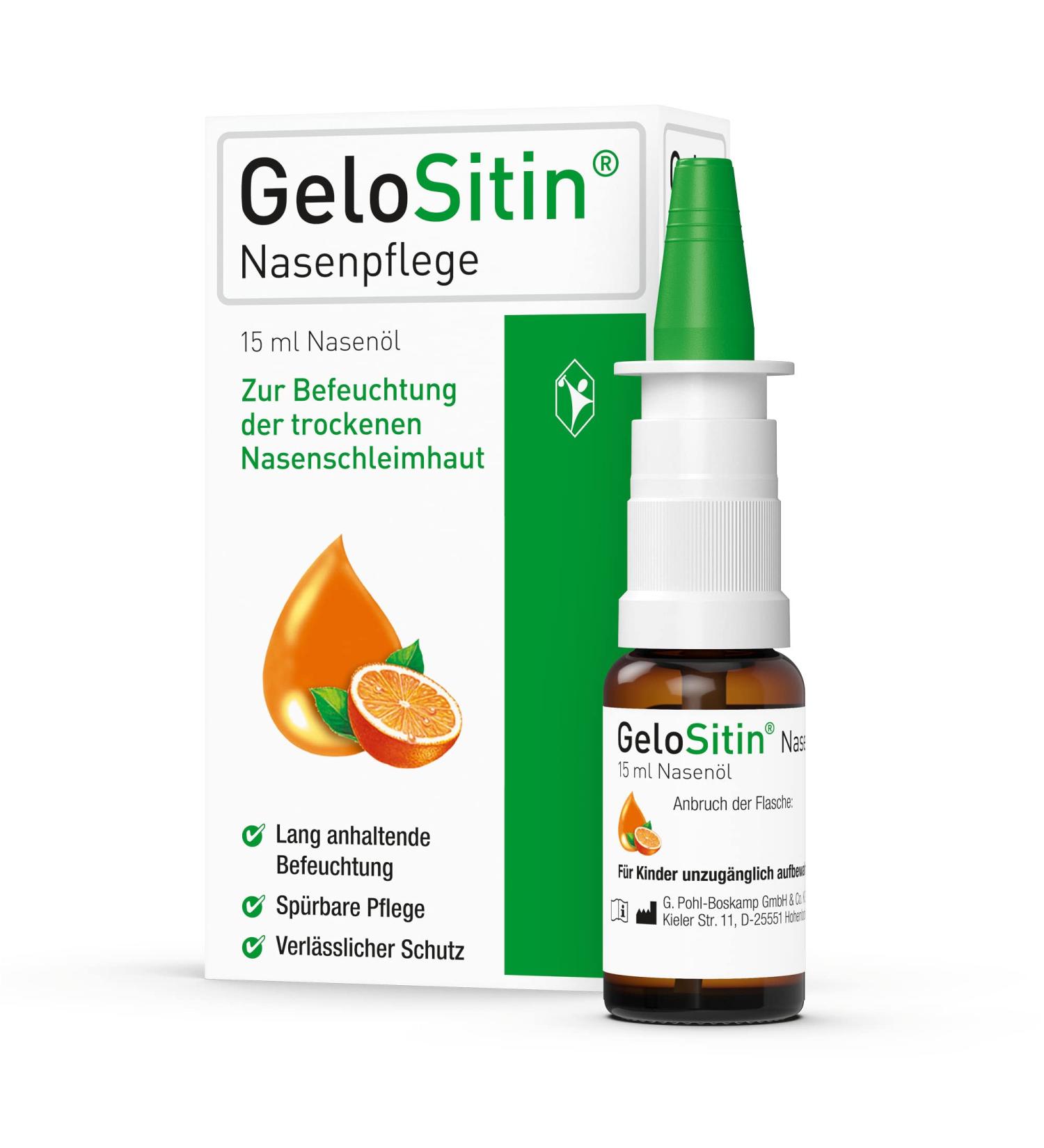 GeloSitin Nasal Care: Hydrating Nasal Oil Spray for Dry Nasal Mucosa - International Shipping Available - Buy Online on GoSupps.com