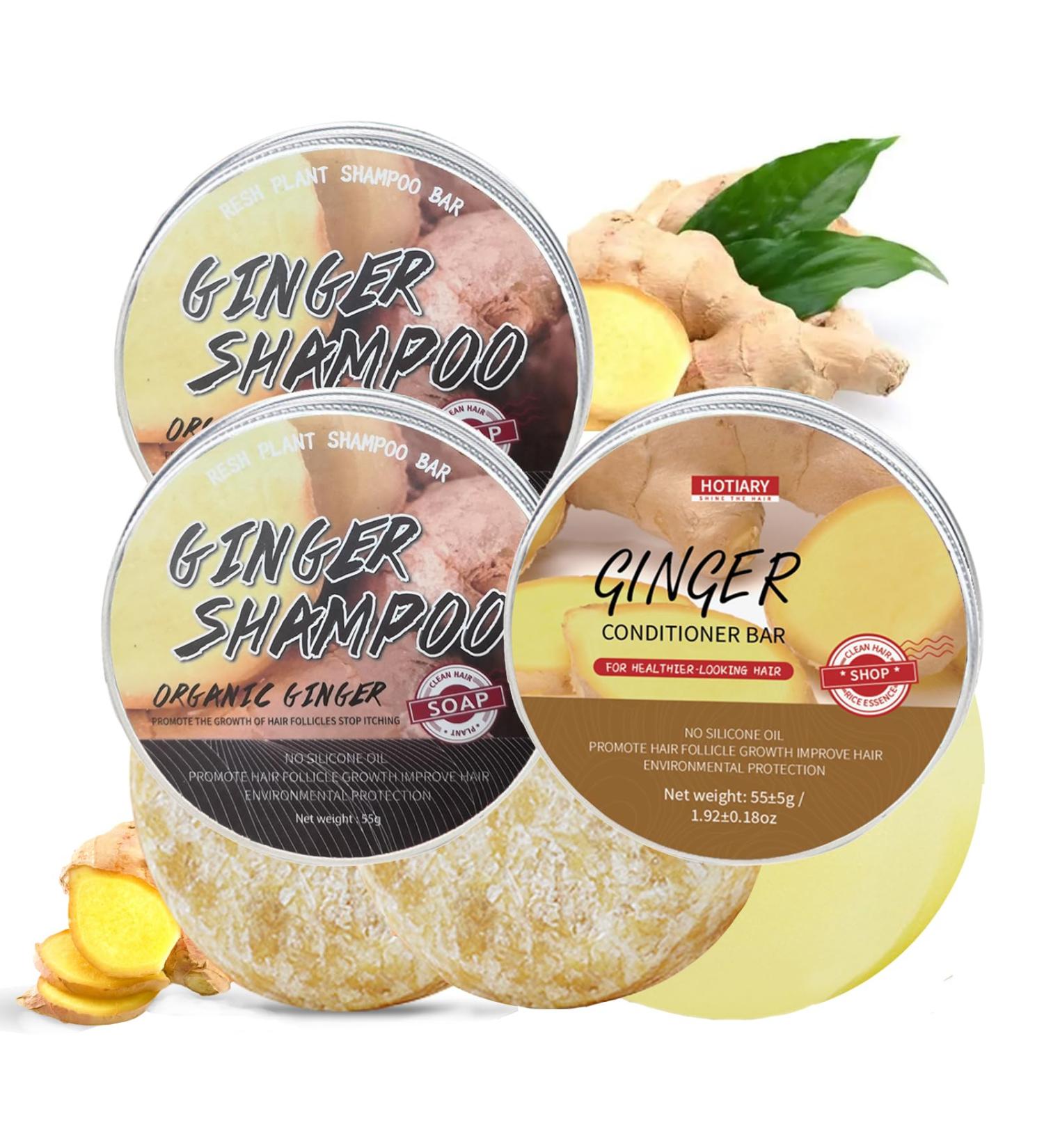 Ginger Hair Growth Shampoo Bar & Conditioner Set | Natural Anti Hair Loss PH Balanced Silicone-Free | Boost Hair Regrowth - Buy Online on GoSupps.com