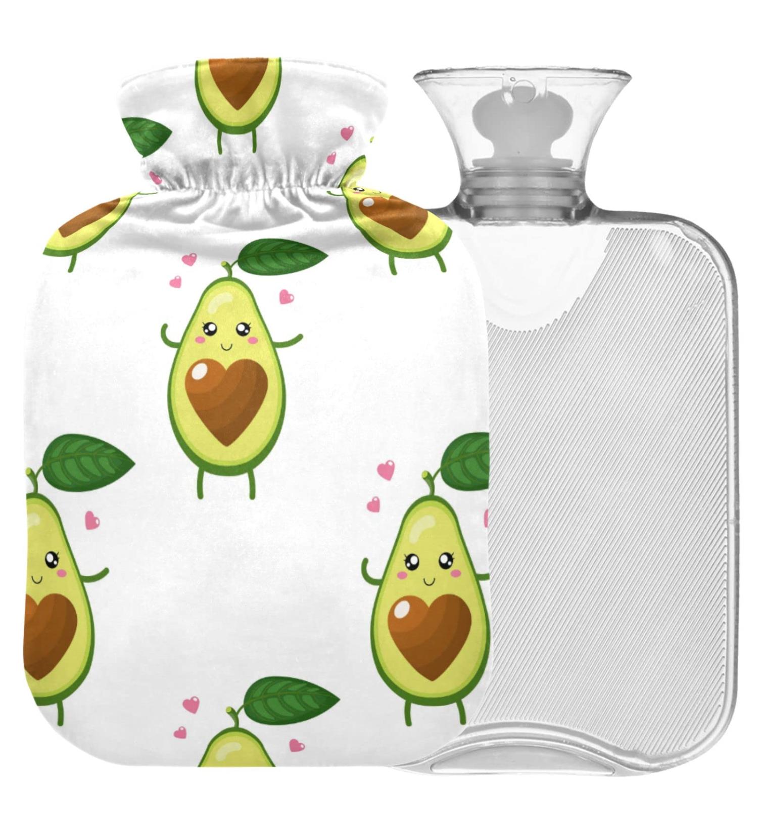 Naanle Herz Avocado 1L Transparent Hot Water Bottle - Bed & Hand Heater for Pain Relief | Heat & Cold Therapy - Buy Online on GoSupps.com