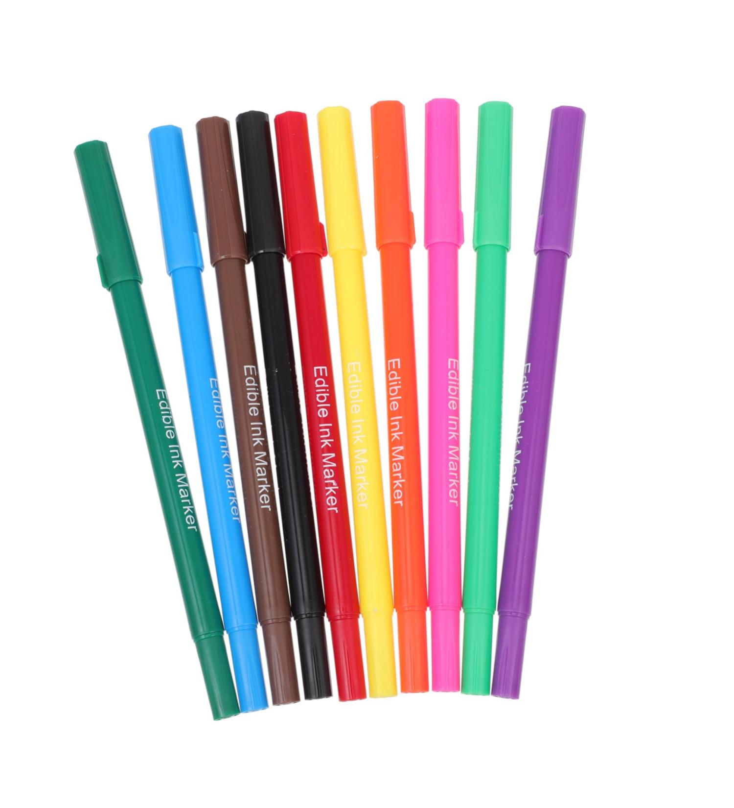 Lurrose 10pcs Baking Pen Edible Ink Pens Coloring Marker Pens Creative Biscuit Pens Red Gel Pens Plastic - Buy Online on GoSupps.com