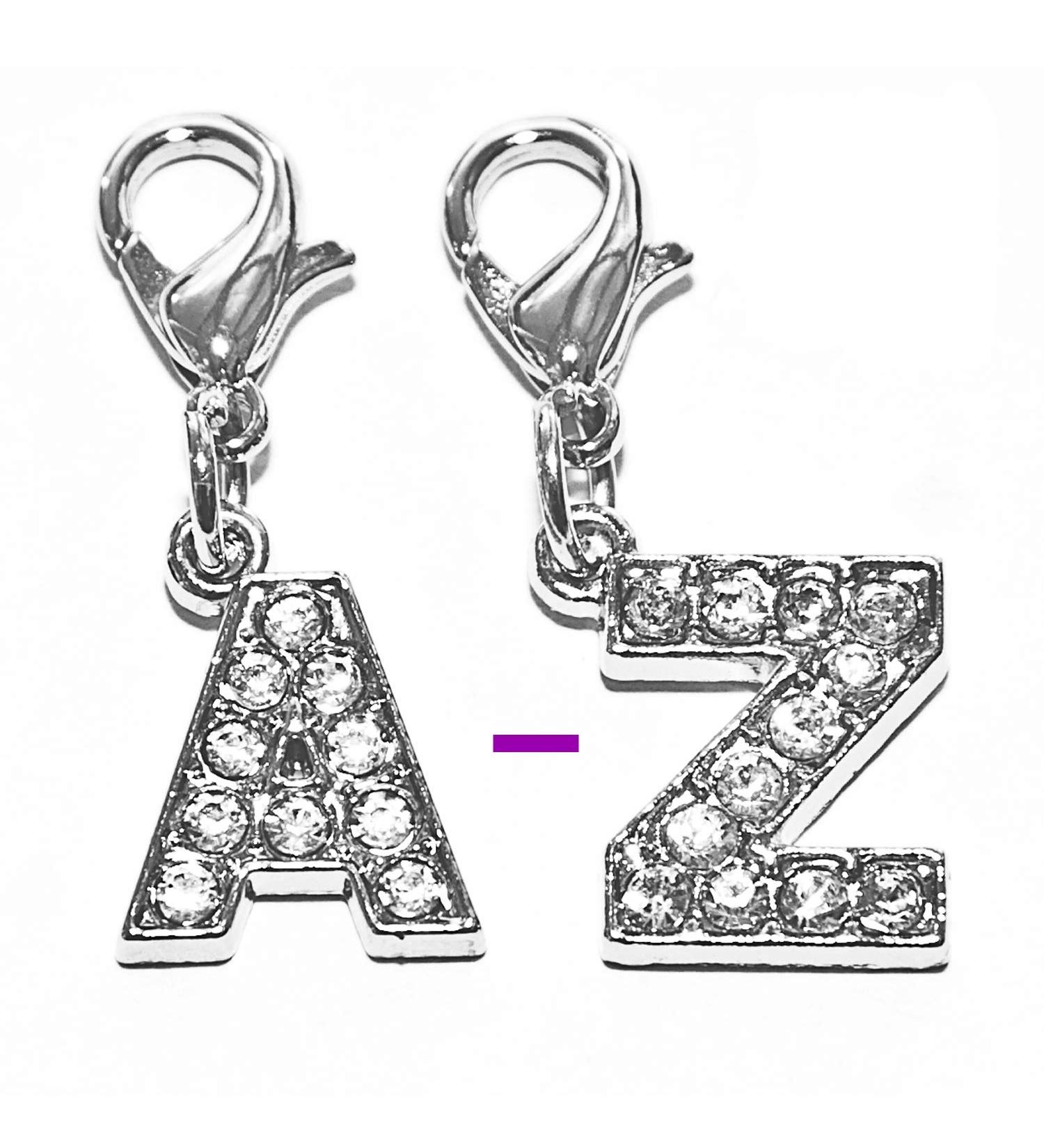 SKS Diamante Bling Clip On Alphabet Letter Charm (A)